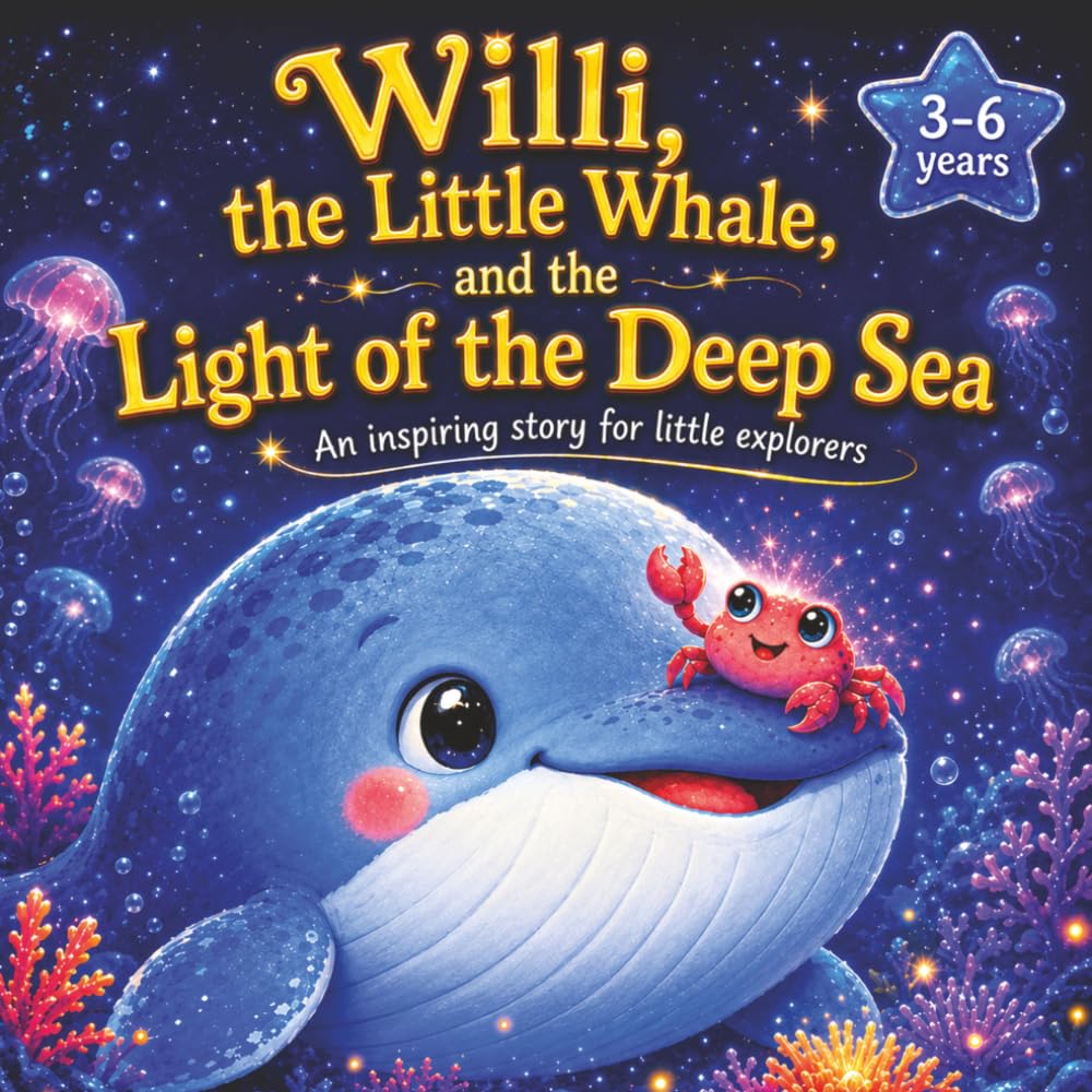 Willi, the Little Whale, and the Light of the Deep Sea: A Picture Book About Courage, Overcoming Fears, and True Friendship (Childrens Book)