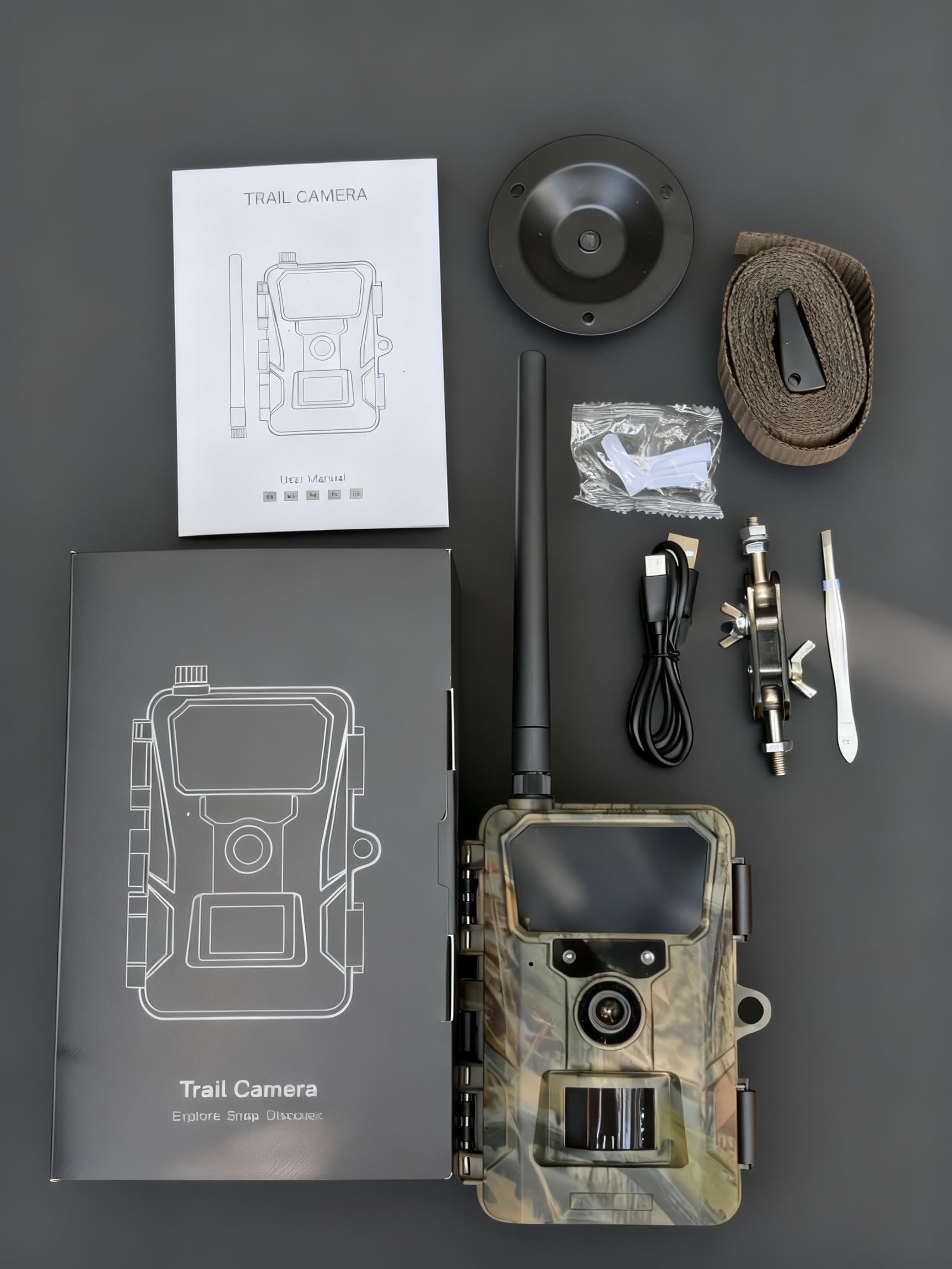 iZEEKER Kamera myśliwska 2 w 1 4G LTE 2K HD 48MP, kamera do zdjęć z aplikacją, noktowizor na podczerwień, czujnik ruchu, kamera dzikich zwierząt IP66 wodoodporna