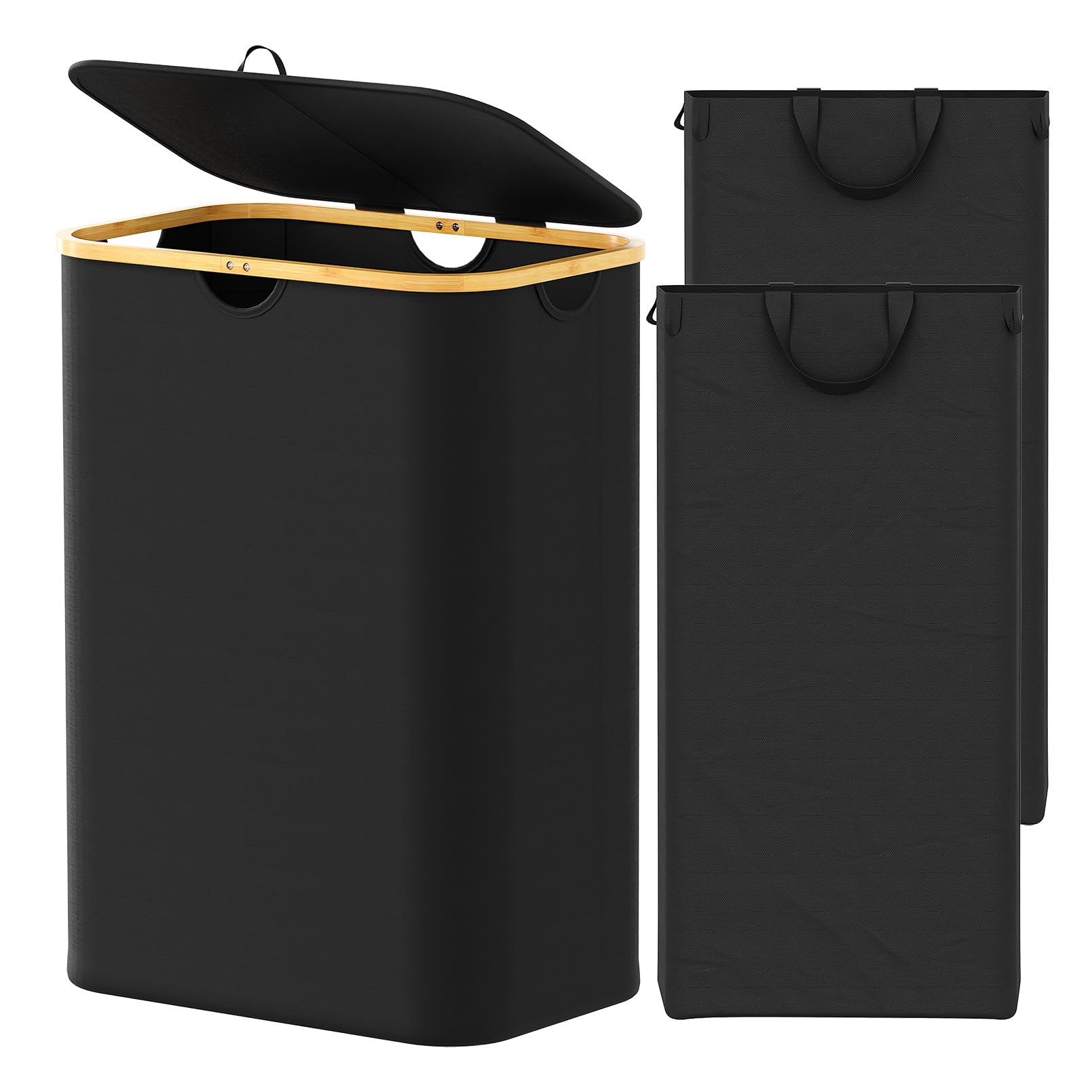 リボン付きタンクトップ（ベージュ・黒）6枚セット Amazon.com: SpaceAid Double Laundry Hamper 2 Section with Lid and