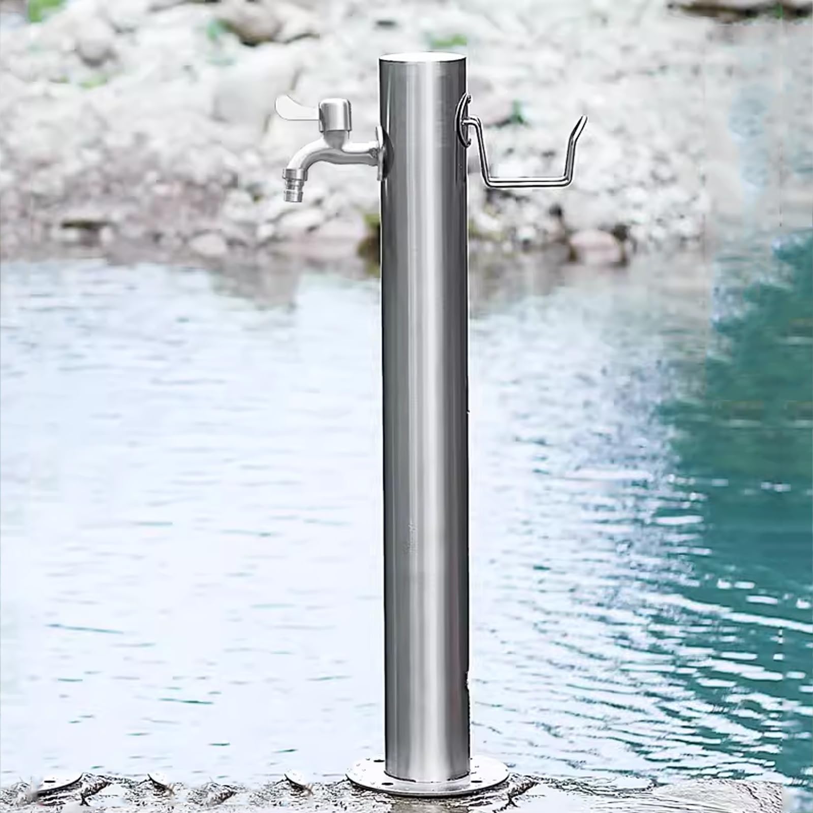 BHGFYXBS Stainless Steel Cylindrical Vertical Garden Water Column,Winter Garden Water Column,Side Water Inlet Installation,size_name-86cm