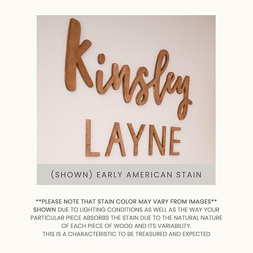 Miniatura 2 de First + Middle Name Sign for Over The Crib Nursery Decor, Kids Room Decor or Baby Gift | 36" Wide or 42" Wide Options | Available Stained or Natural