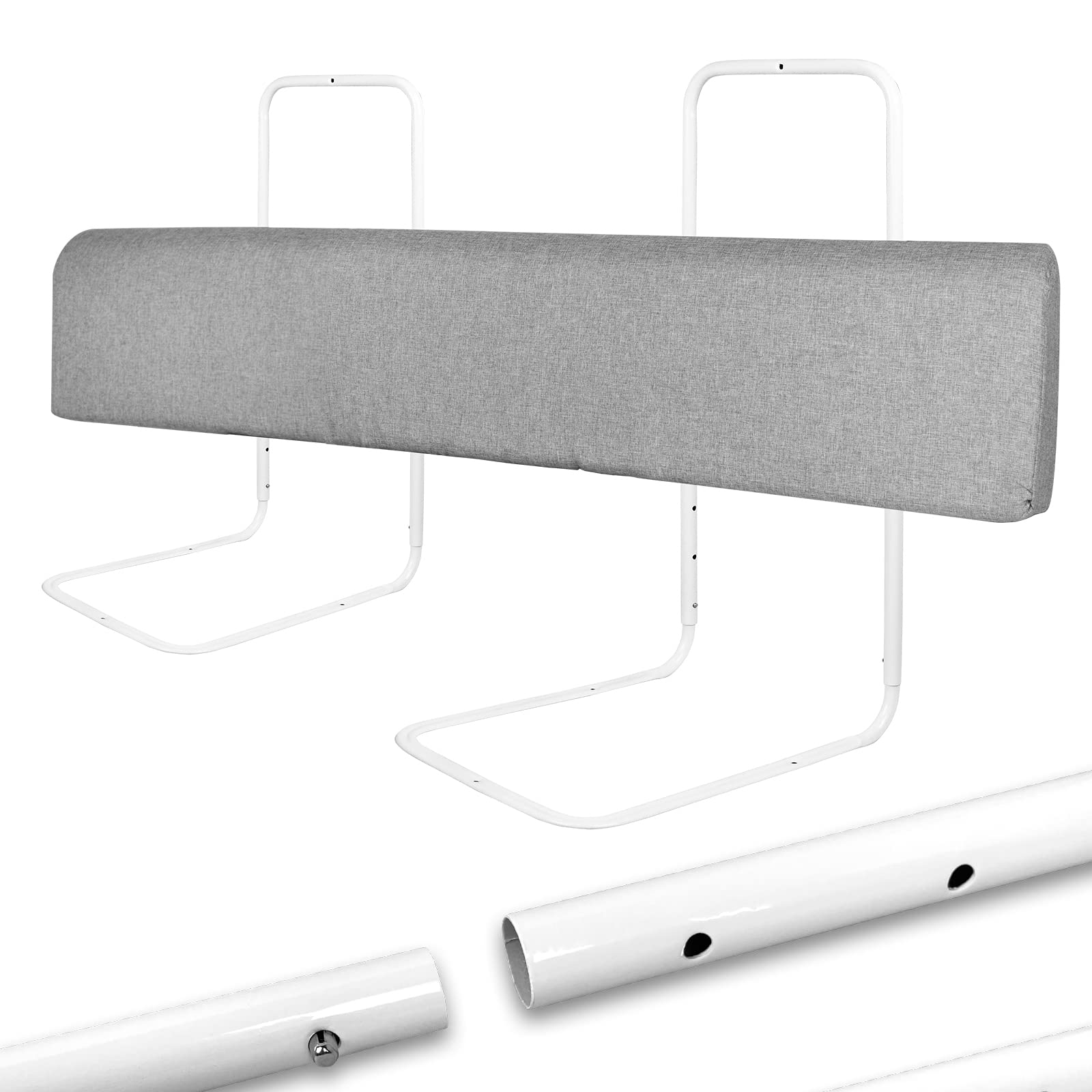 FIVMEN Barrera para cama de 200 cm, 40 – 60 cm, 5 agujeros, altura ajustable, borde de cama flexible