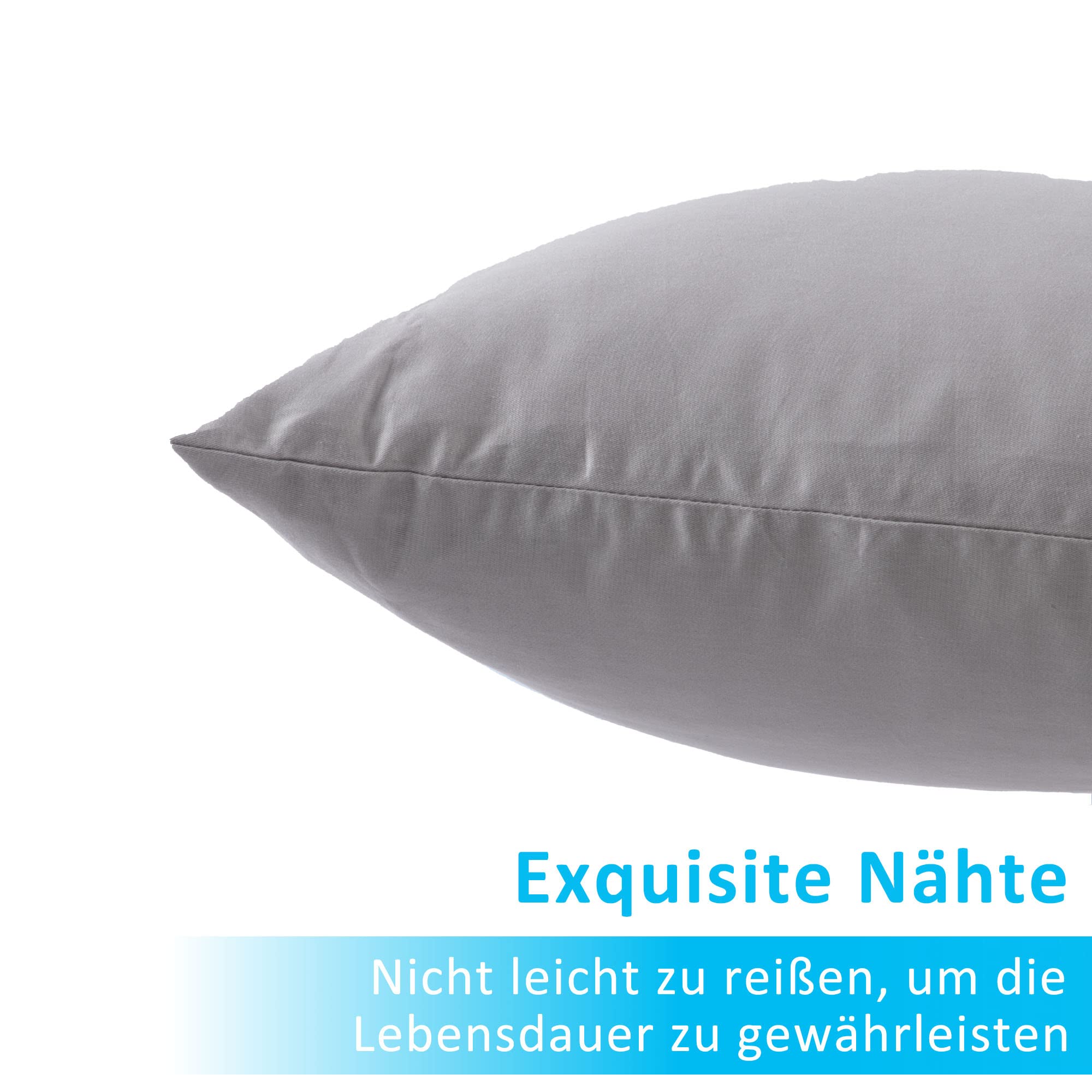 ATsense 2er Set Kissenbezug 50x50 cm - 100% Baumwolle, Hellgrau Kopfkissenbezug Weich und Hypoallergen, ÖkoTex Zertifiziert… – Ansicht 6
