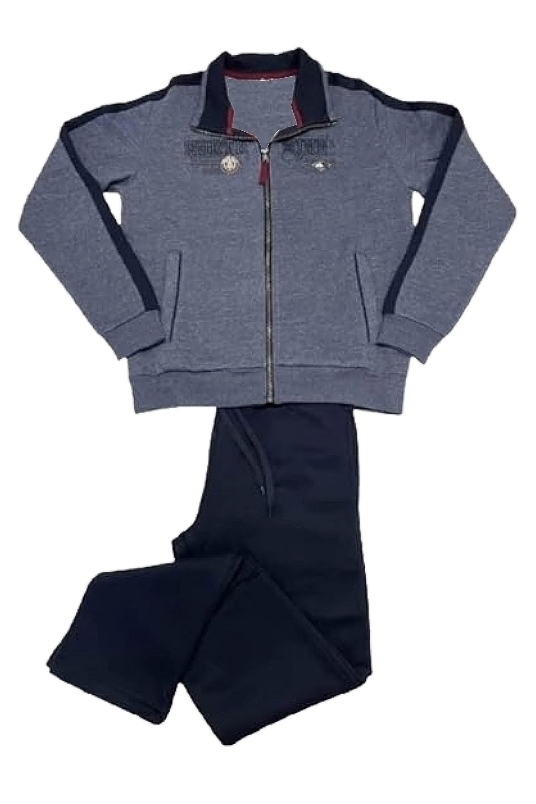 Leo Corsetteria Tuta uomo invernale felpata calda classica con zip cerniera tasche e pantaloni lunghi F.lli_Campagnolo 8Q77148FBA