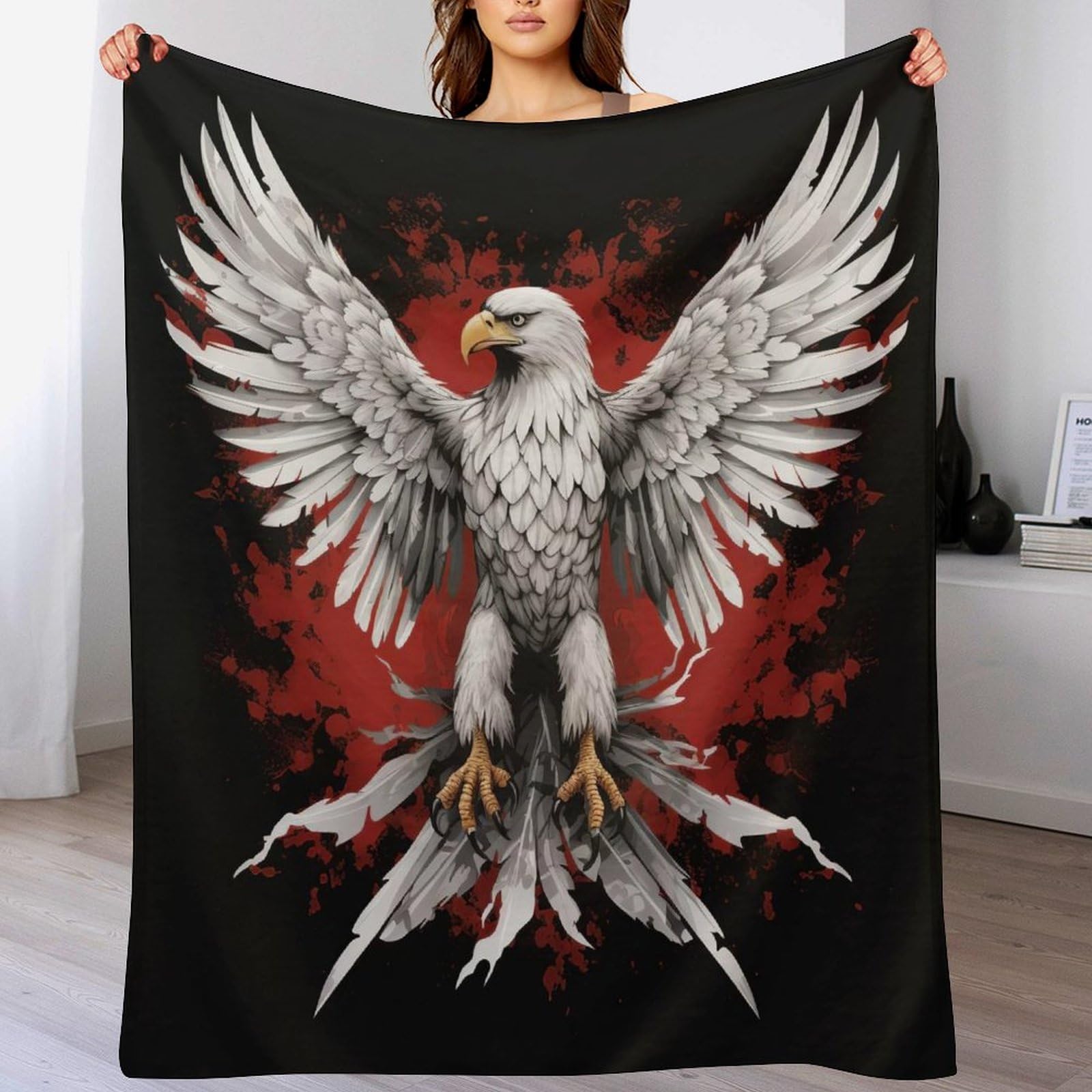 Plaid de canapé aigle en flanelle douce de qualité supérieure