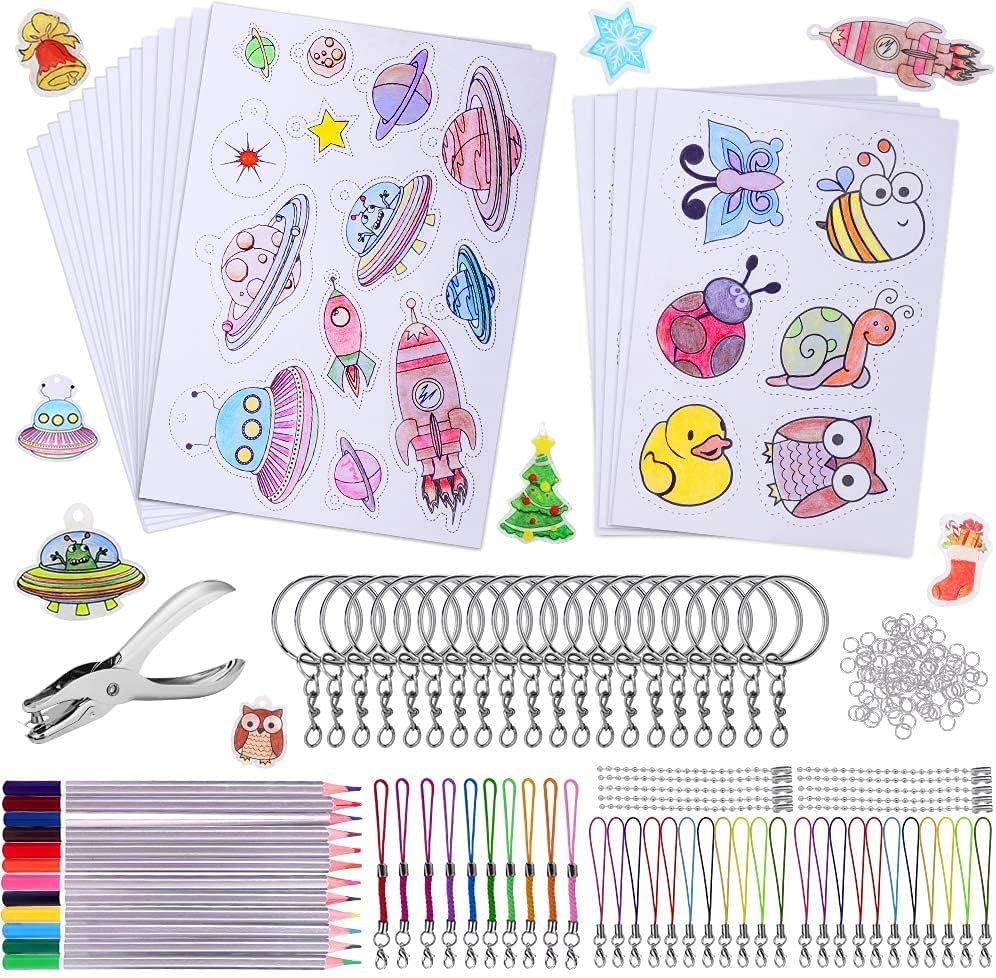 20 Schrumpffolien A4 - Bastelset Für Schlüsselanhänger Und Schmuck