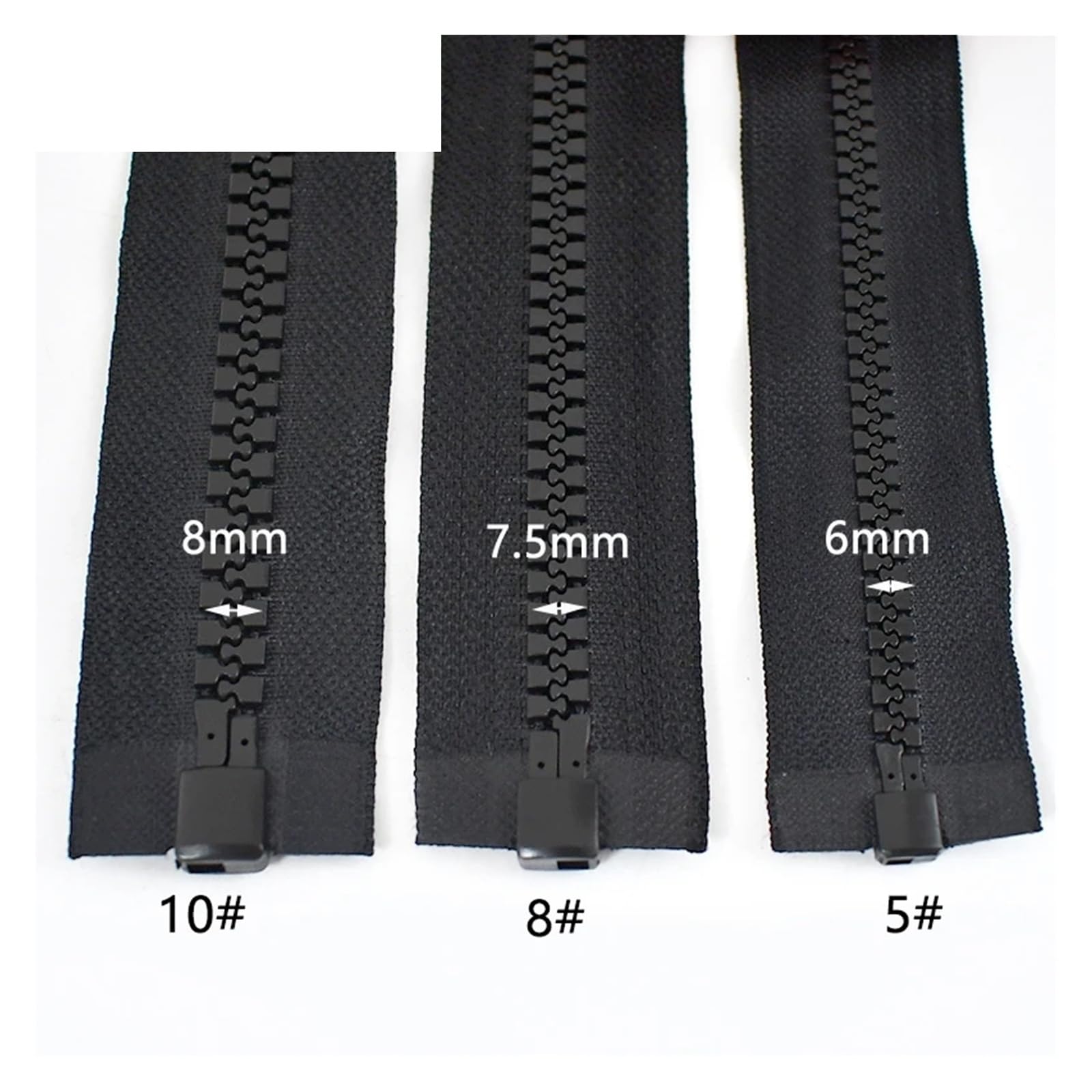 MetallreißVerschluss 5# 8# 10# Harz-Reißverschluss 60–300 cm, doppelseitige Auto-Lock-Reißverschlüsse for Zelt, reversibler Reißverschluss, Ersatz-Set, DIY-Nähzubehör(300cm,No10)