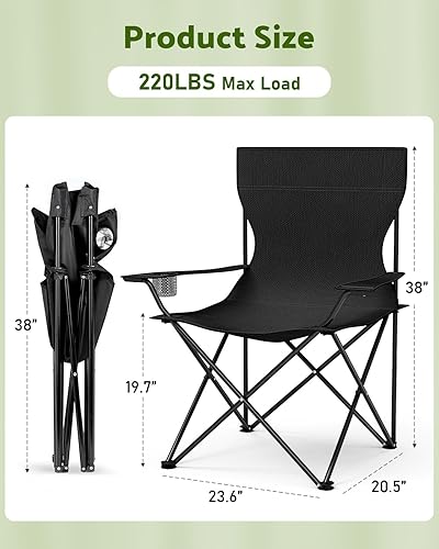 Miniatura 33 de Silla ligera plegable sillas de camping, silla de mochilero sillas de senderismo ultraligeras, sillas de camping compactas, capacidad de peso de 176