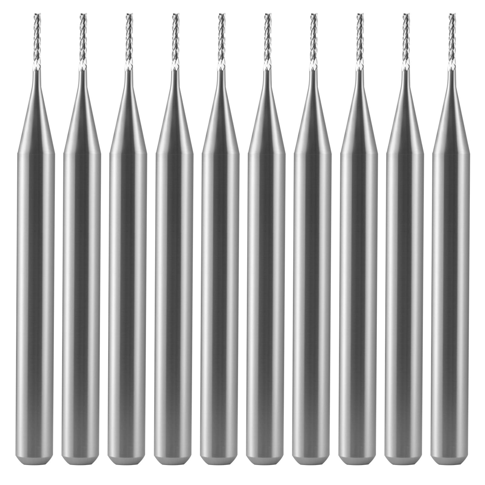 EU_HOZLY Lot de 10 embouts de gravure en carbure de tungstène pour machine de circuit imprimé CNC 3,175 mm 0,6 mm