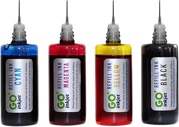 GO Inkjet Black and Colour Printer Ink Cartridge Refill Kit CMYK for refilling Brother, Canon, Dell, HP, Lexmark Printer Cartridges