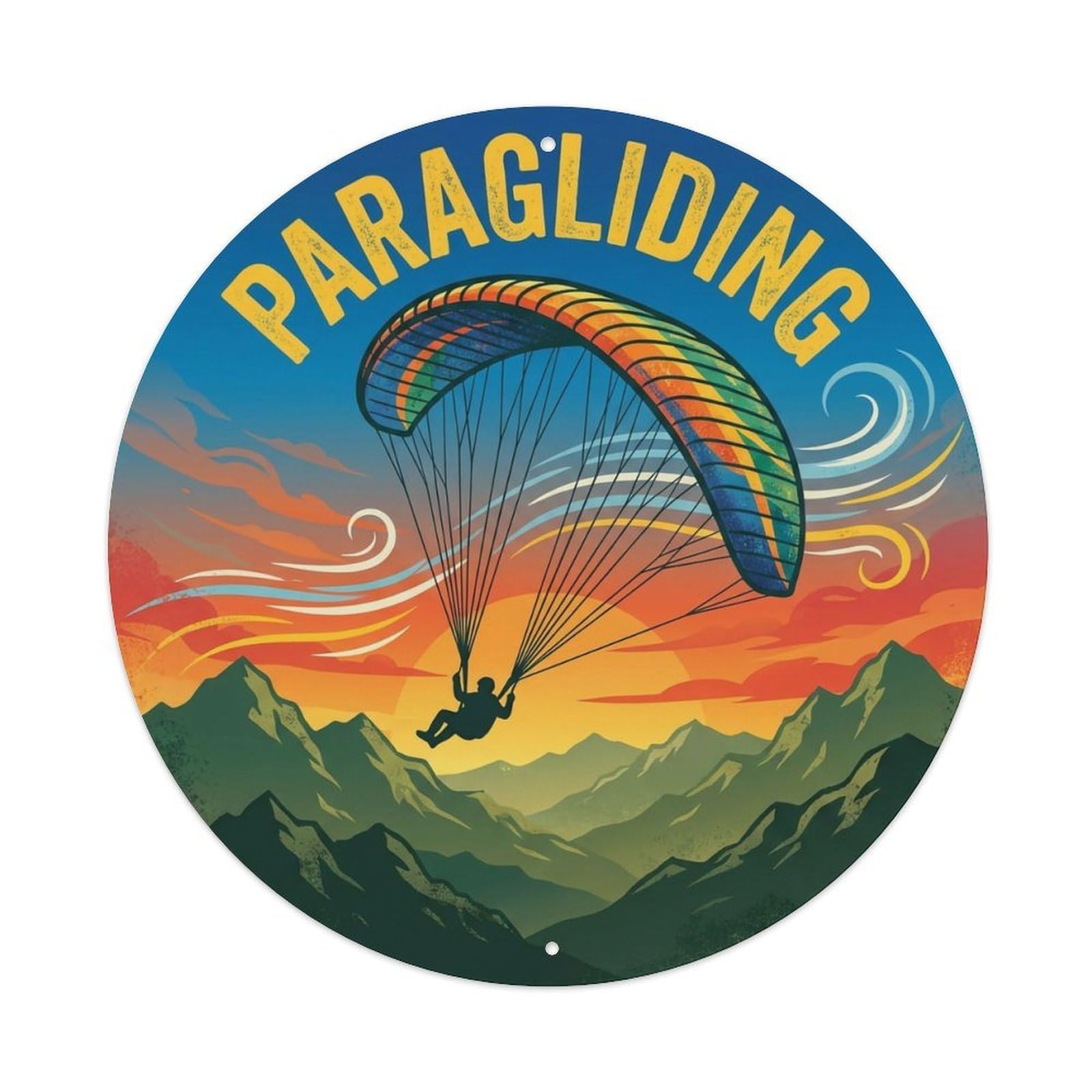 Vintage Paragliding Extreme Sports Badge Metal Tin Sign