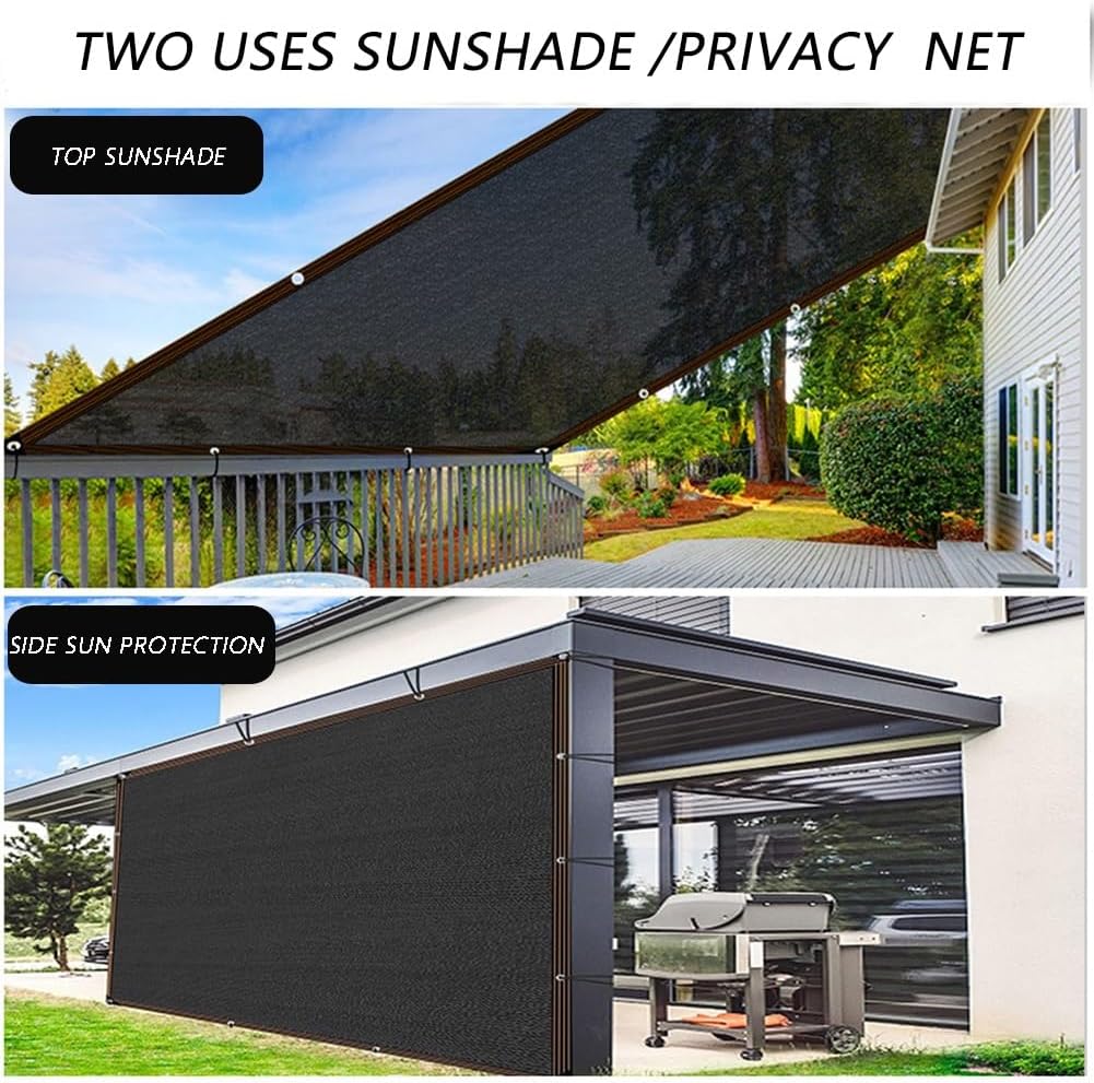 UV Protection Sun Shade Netting Privacy Screen Canopy with Grommets & Reinforced Edges - Outdoor Patio Sunshade Cloth for Backyard, Garden, Barns, Porch, Chicken Coops, Dog Kennel (2x3.0m)