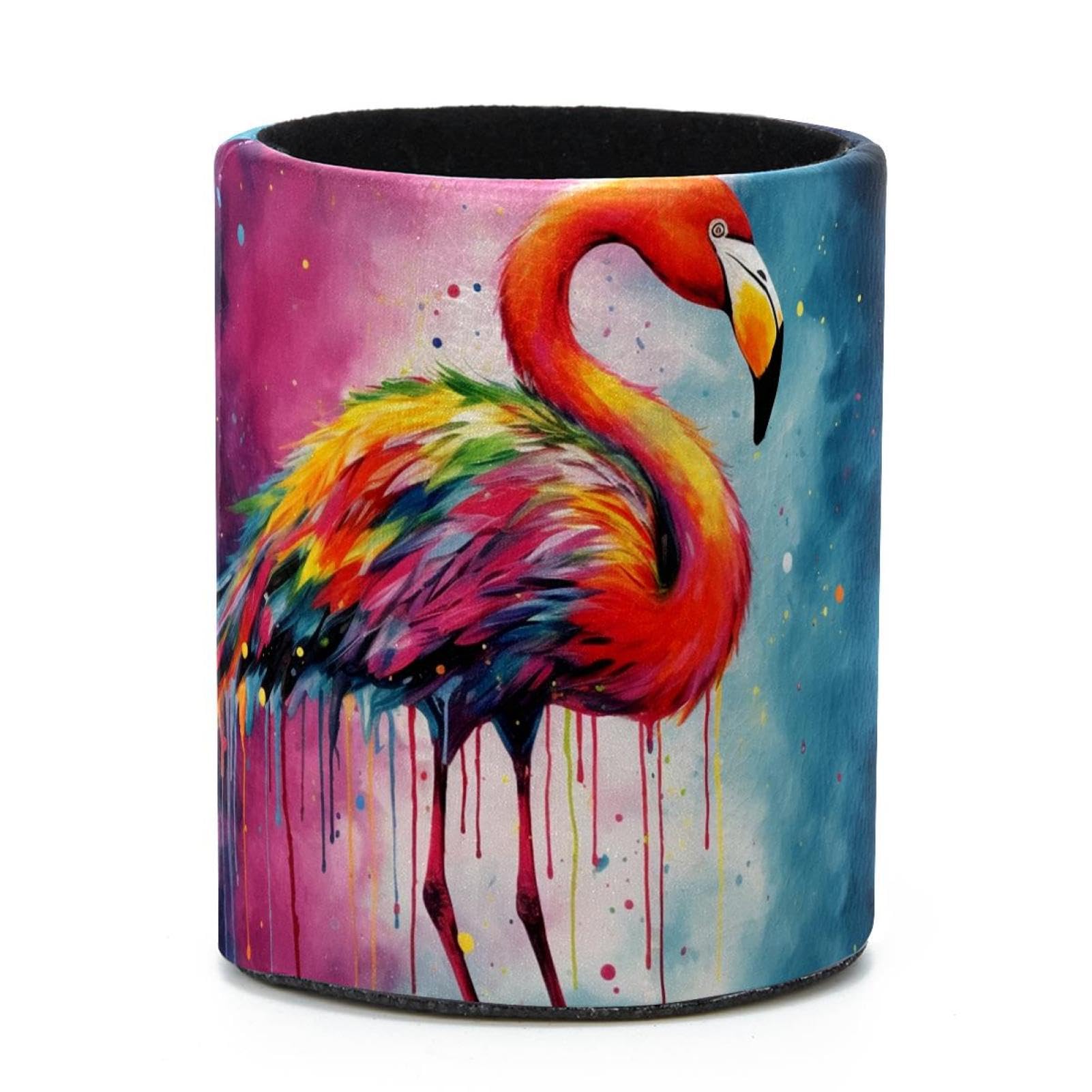 VAPOKF Round Pencil Holders for Desk, Flamingo Pen Holders Pen Pot Makeup Brushes Storage Desktop Stationery Supplies Organiser for Home Office