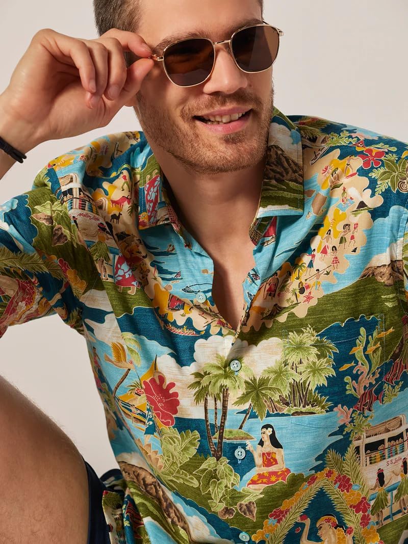 Tori Richard Men's Regular Fit Short Sleeve 100% Cotton Button Up Shirt - Image 5