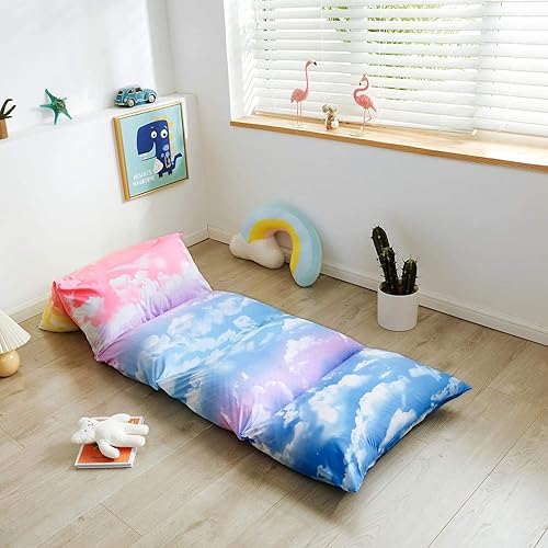 Mengersi Funda de almohada para cama para niños, funda de almohada de suelo, funda de cama, cuna arcoíris para niños, para siesta, hora de