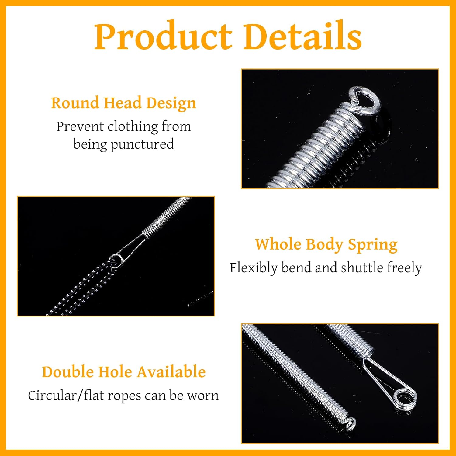 3 Pcs Flexible and Elastic Drawstring Threaders Tool Set DIY Rope Threader Clip Spring Drawstring Needle Threader for Replacement Elastic Cords Easily Hoodie Pants Shorts Shoes Sweatpants Bag