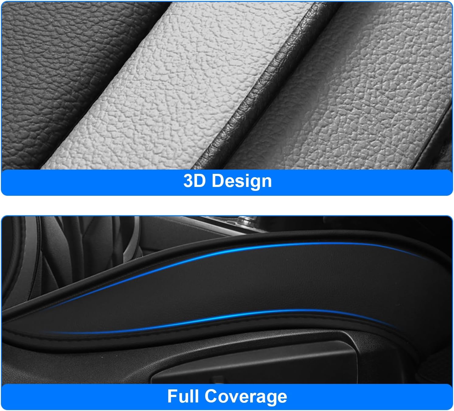 Pu Leather Car Seat Covers Fit for Acura TL 2004-2014,5pcs Waterproof Car Seat Protectors,Vehicle Front Rear Seat Cushion,Black&Grey