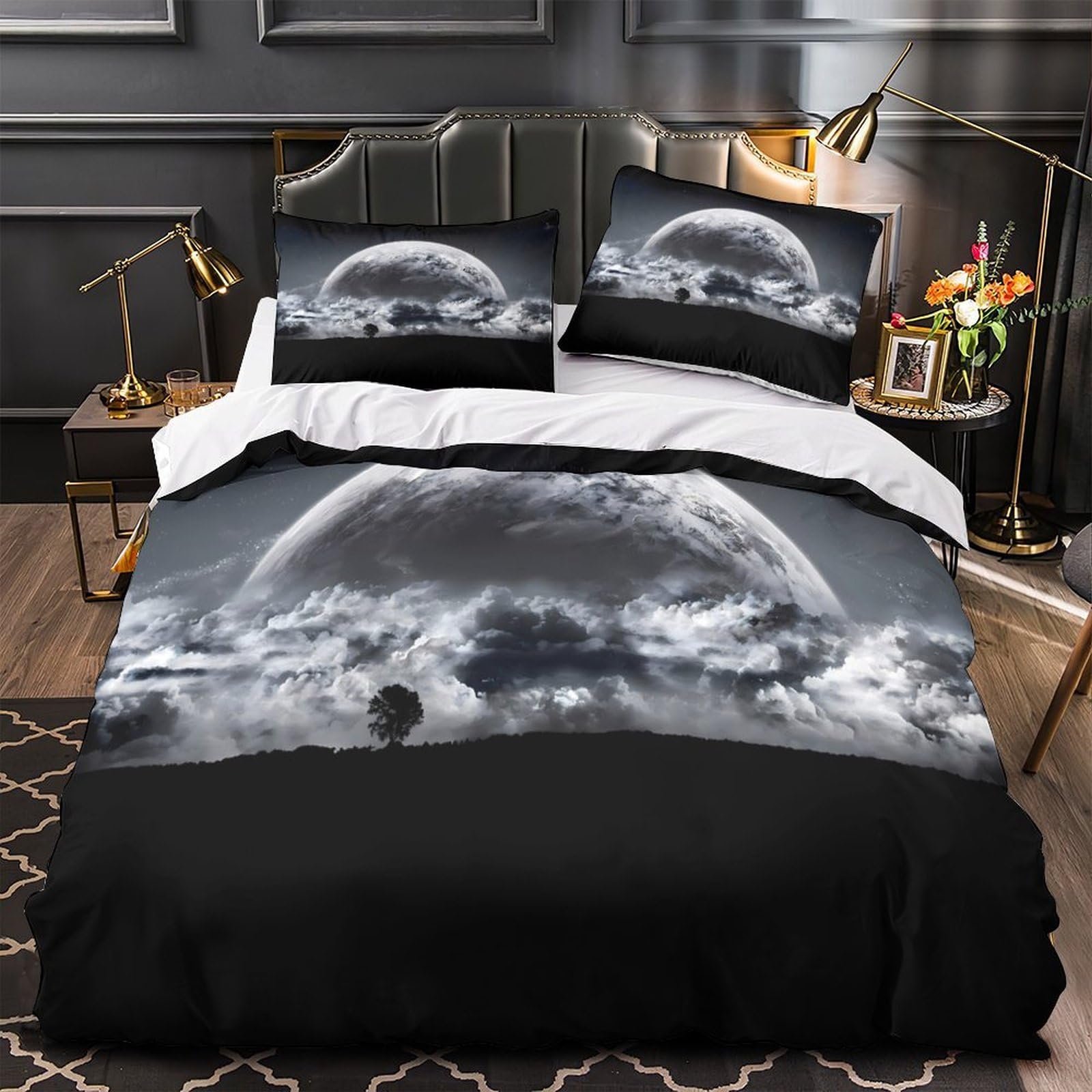 Parure de lit couple thème dark fantasy pour une chambre mystique