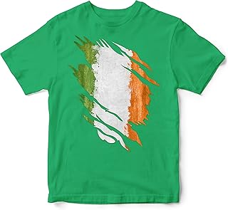 Ireland Torn Kids T Shirt, Ireland Rugby Gifts, Ireland Flag Torn, Irish Gift, Irish Rugby Top, St Patricks Day Present for Boys Girls