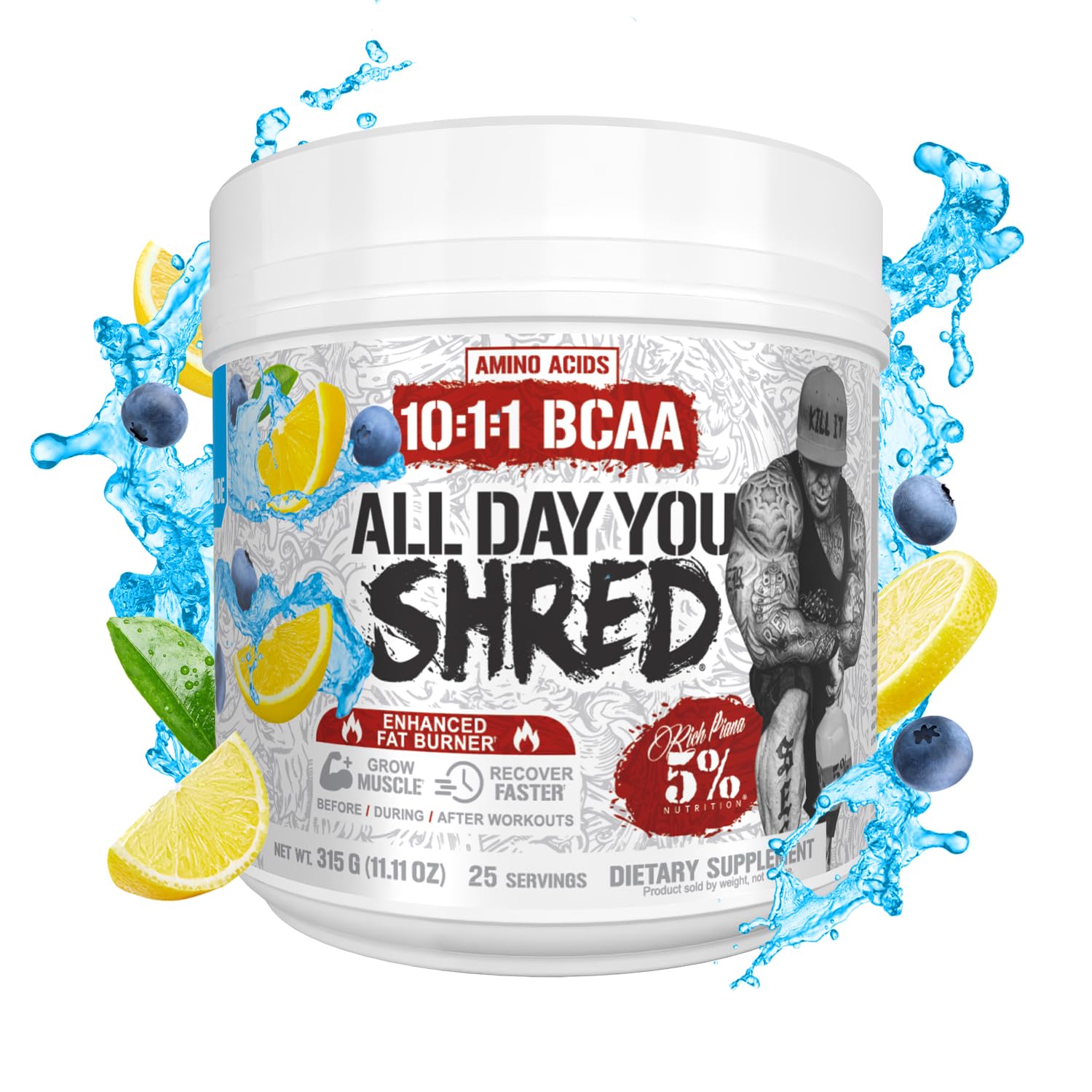 5% Nutrition AllDayYou Shred Fat Burner BCAA Powder (Blueberry Lemonade) — Amazon image 6