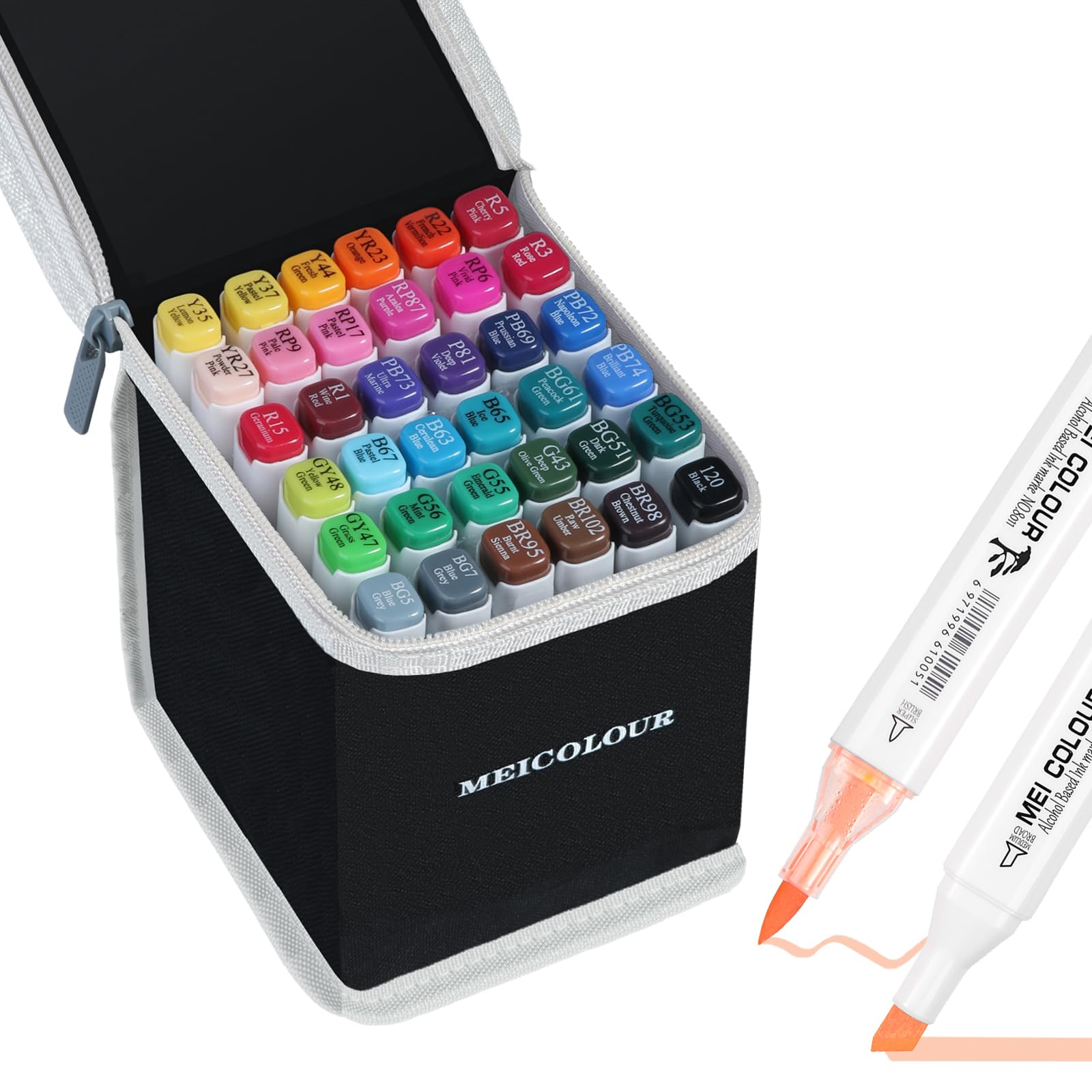 Amazon.com: MEI COLOUR Alcohol Markers Brush Tip for Adults, 36