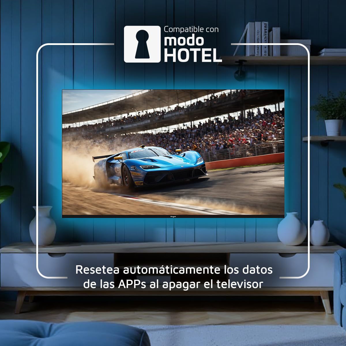 Engel LE3266T2 - Televisor LED de 32'' HD con Sintonizador TDT T2 y Satélite - Dolby Audio - 3 HDMI, 2 USB - Diseño Elegante y Compacto - Modo Hotel - PVR y Time-Shift - DVB-T2/S2/C