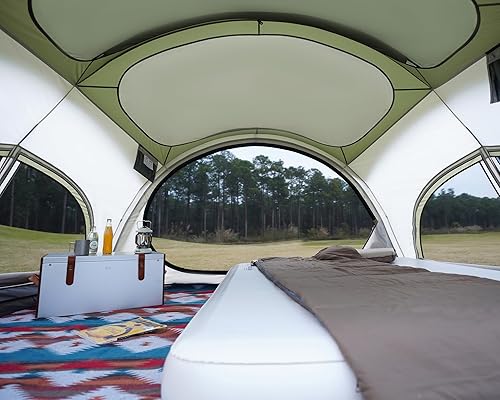 Miniatura 3 de Vidalido Tienda de campaña para 3 a 4 personas con 2 puertas, 2 grandes ventanas de malla familiar, tienda de campaña de glamping portátil