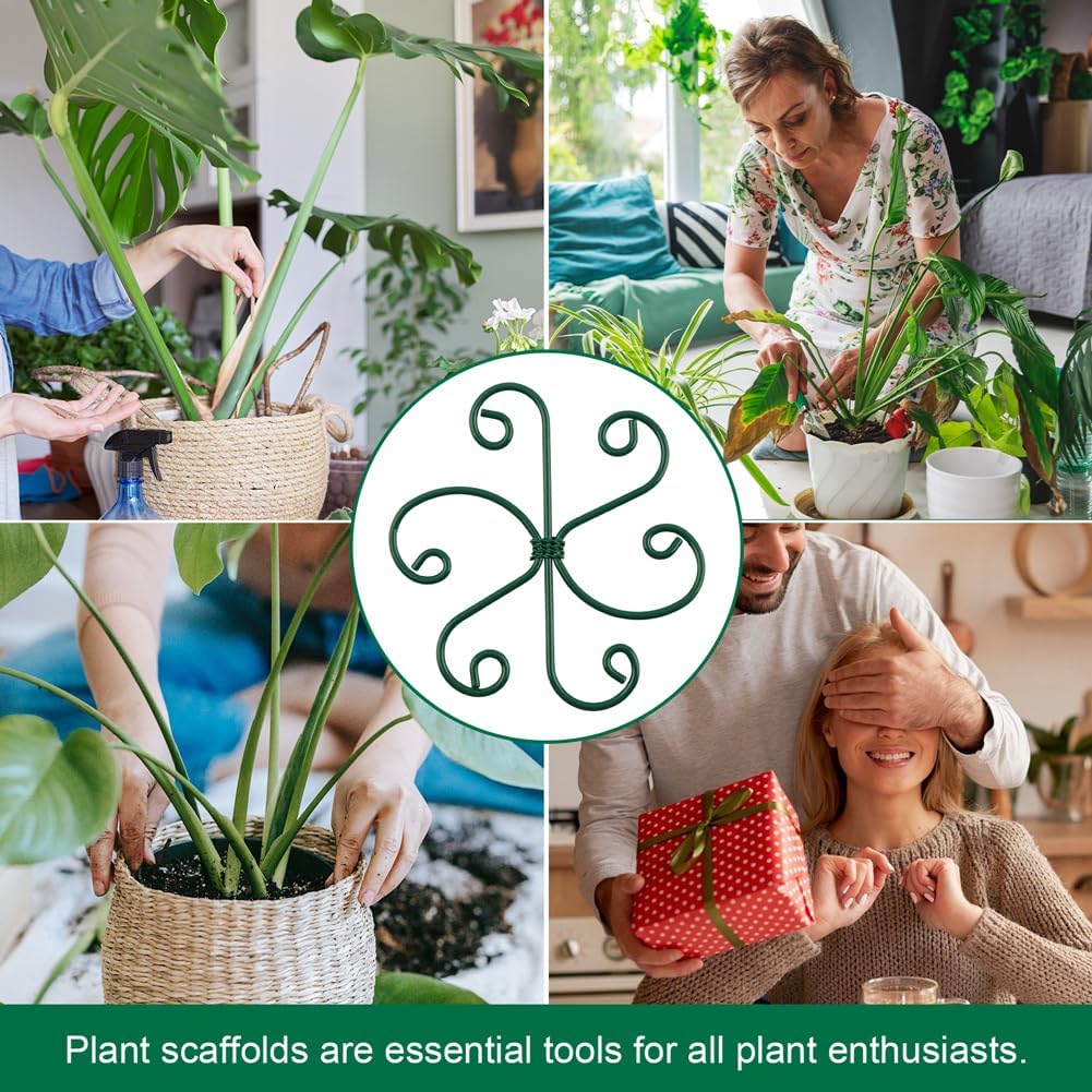 4PCS Iron Monstera Support, Plant Stem Support Uniquely Designed Plant Support Stakes for Indoor Plants, Stable Plant Stakes and Supports, Turtle Shell Bamboo Clamp Set for Thriving Growth image 3