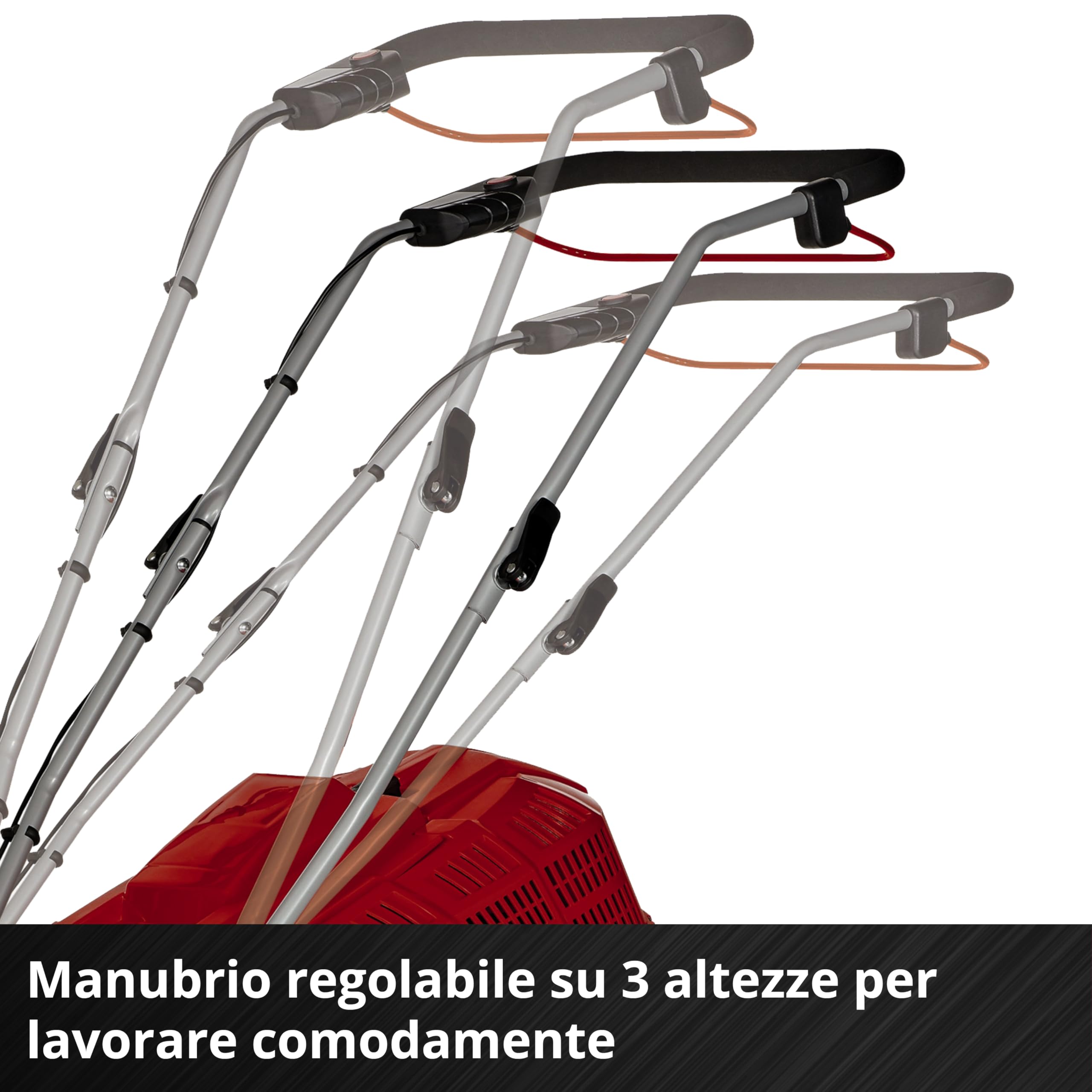 Einhell GE-CM 36/43 Li M - Solo Tagliaerba a batteria Power X-Change (36 V, taglio 43 cm, raccolta 63 L, ruote ant. 160 mm, kit mulching incluso, ruote post. 250 mm, senza batteria e caricabatteria)