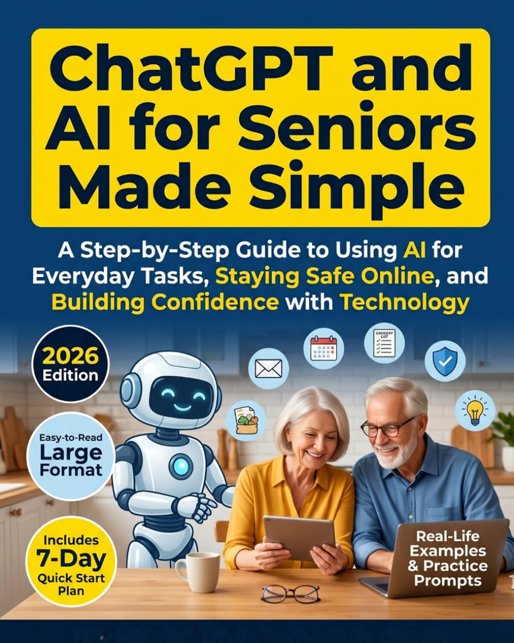 CHATGPT AND AI FOR SENIORS MADE SIMPLE: A Step-by-Step Beginner Guide to Using ChatGPT, Claude, and Gemini Safely for Everyday Tasks, Communication, Planning, and Independent Living.