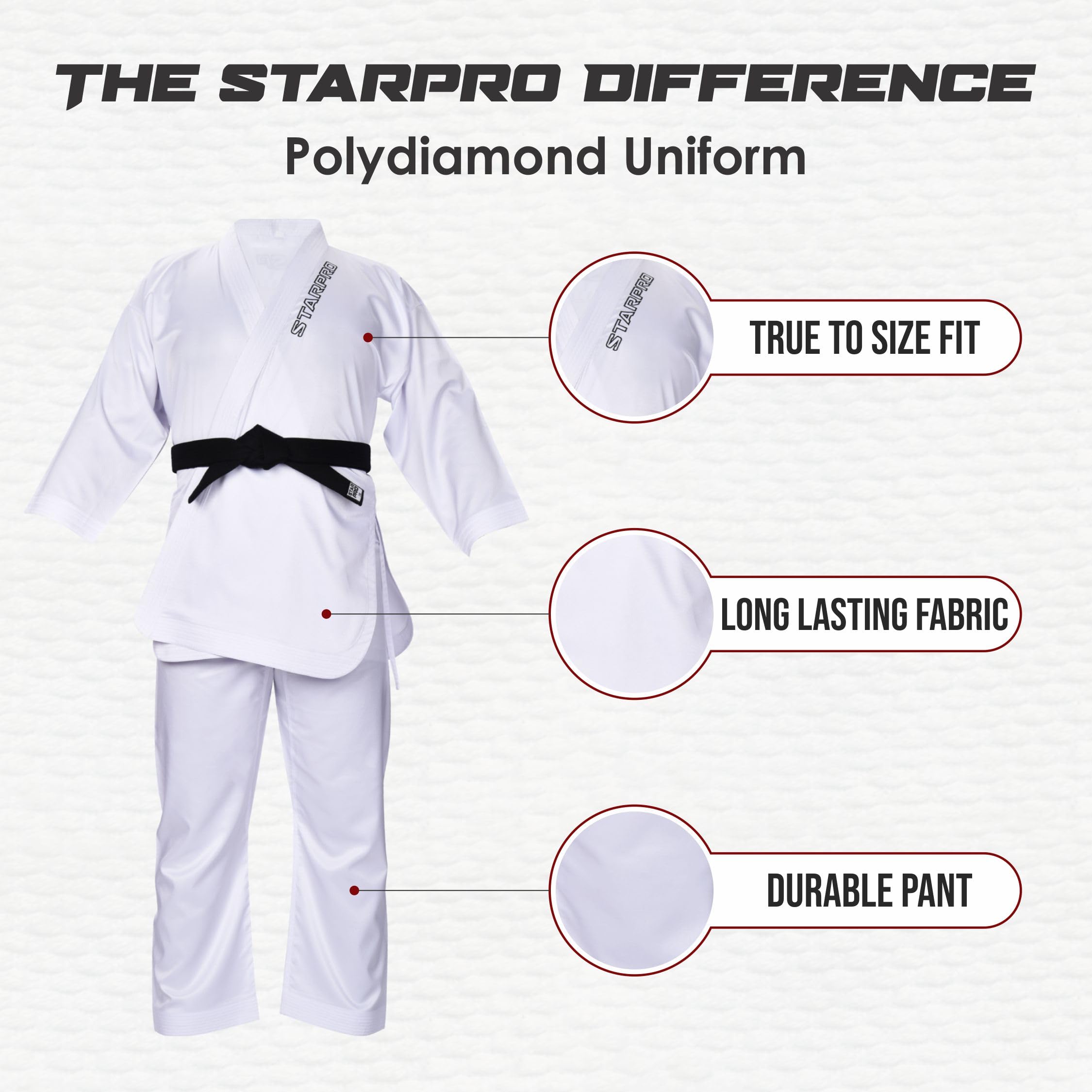 Costume de karaté en polydiamant pour Arts Martiaux Karate GI Aikido