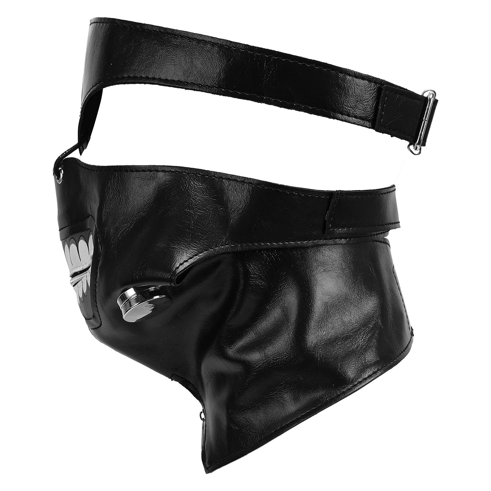 Haozaikeji Tokyo Ghoul Kaneki Ken Mask, Monster Full Face Mask, 3D PU Leather, Adjustable Zipper, Detachable Eye Patch - Image 3