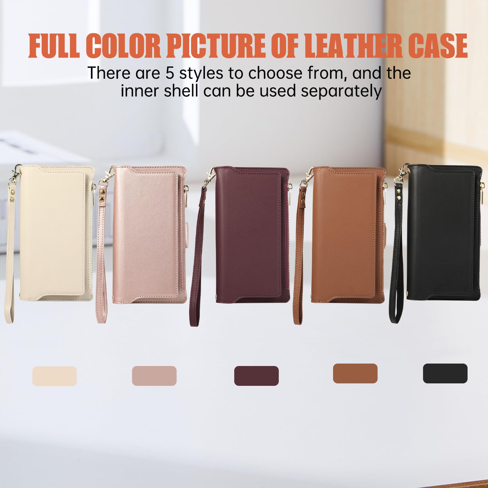 Hülle Für iPhone 16 Pro Max/16 Pro/16 Plus/16, Abnehmbare Leder Schutzhülle Brieftasche Magnetisches Handschlaufe Schultergurt Handytasche,Braun,16 Plus