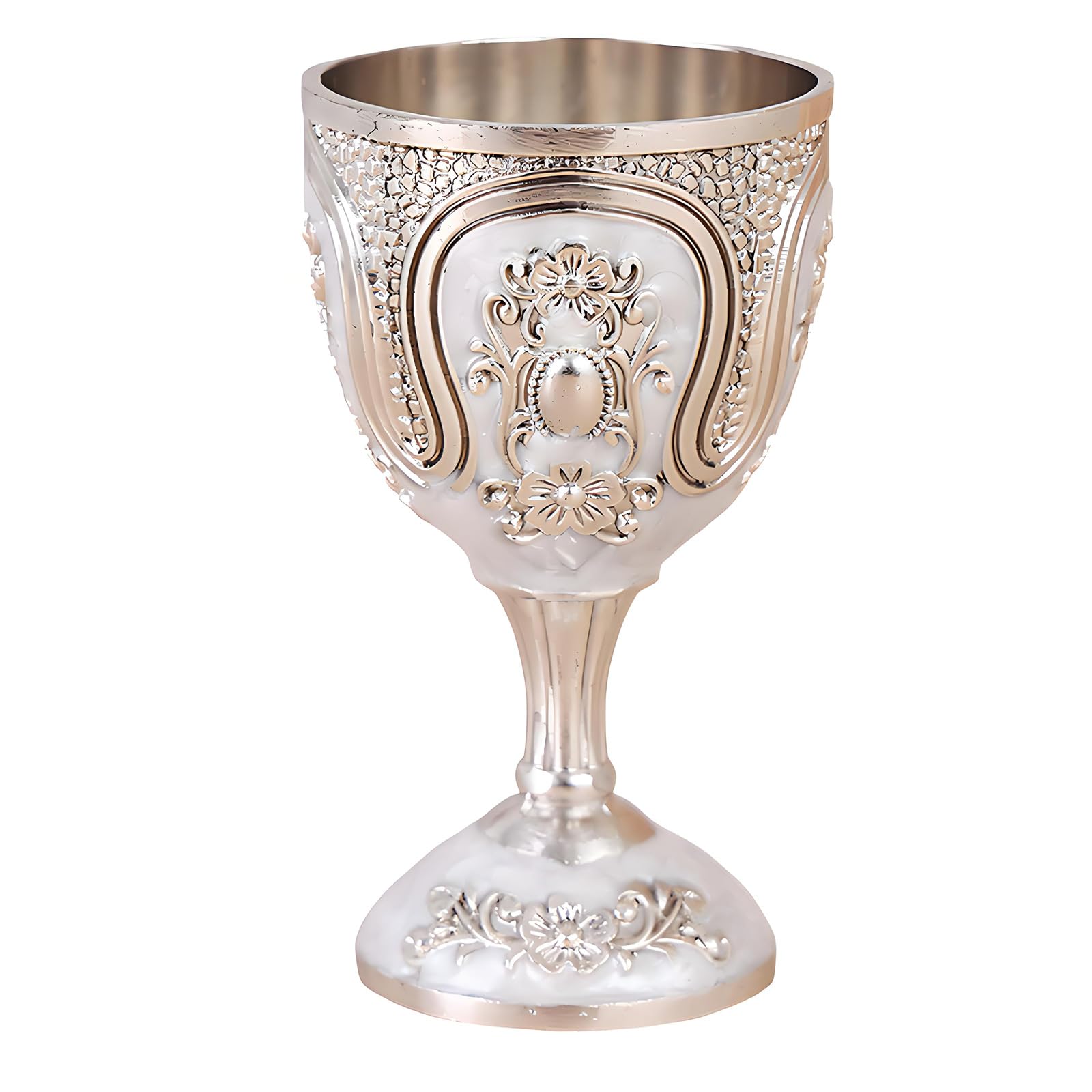 our fave Artistic Metal High Foot Liquor Cup Household Party Goblets Drinking Cup for Home Decoration and Cocktails Serving Strong Metal Drink Cups
