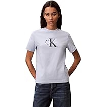Calvin Klein Maglietta da Donna HR SS Clssc Mnlg CNC Lv047B865G, Blu, XL