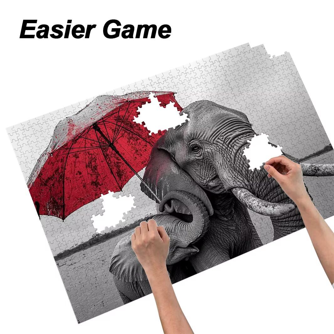 Puzzle 1500 Pezzi, Puzzle Elefante per Adulti, 87x57cm, Compact Box -4476