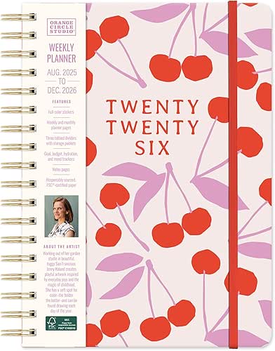Orange Circle Studio Academic Planner 2026, Cherry Sweet, Tri-Tab Planners,