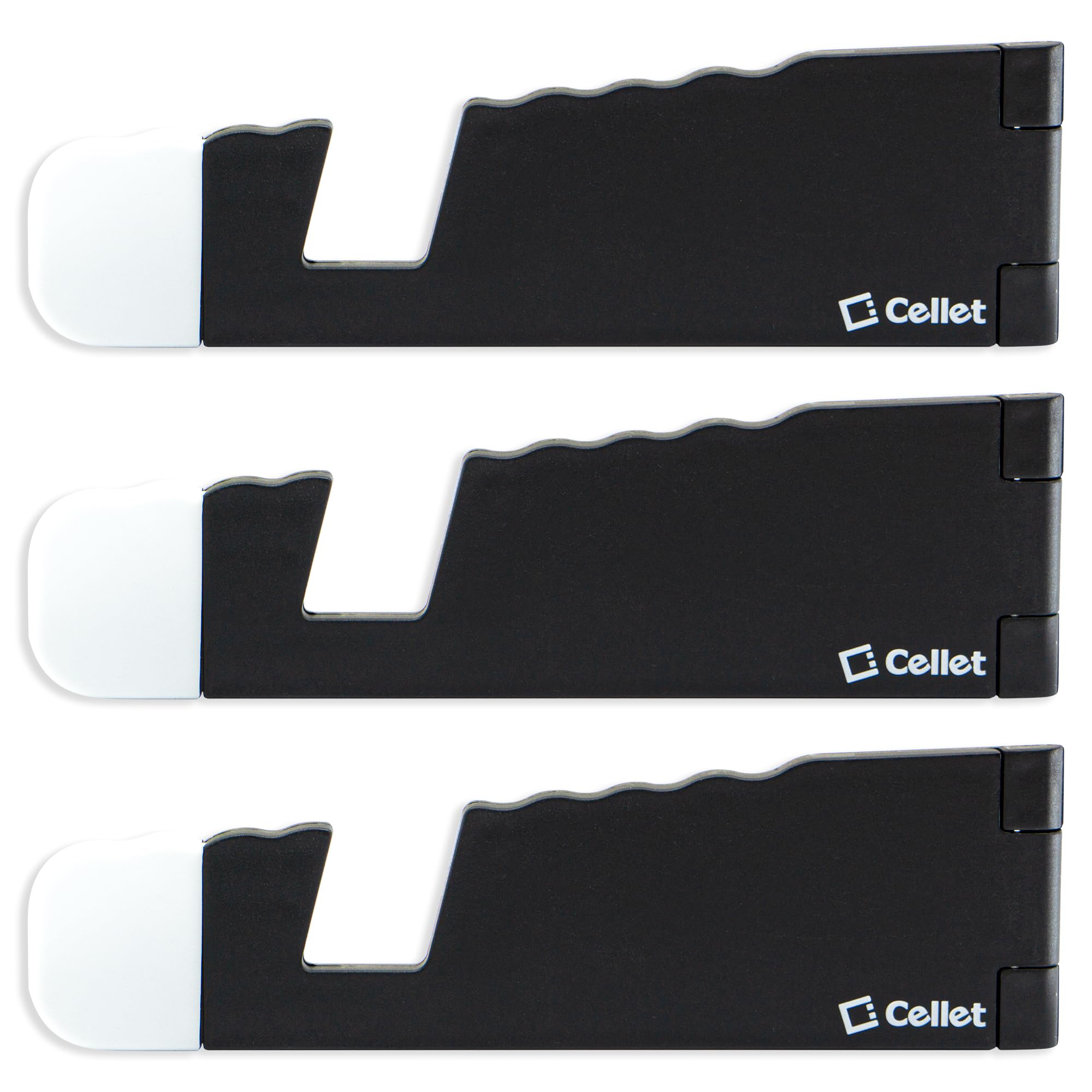 Cellet Portable Folding Phone Tablet Stand 3 Pack Universal Holder for iPhone iPad Samsung Tablets Compact Lightweight Travel