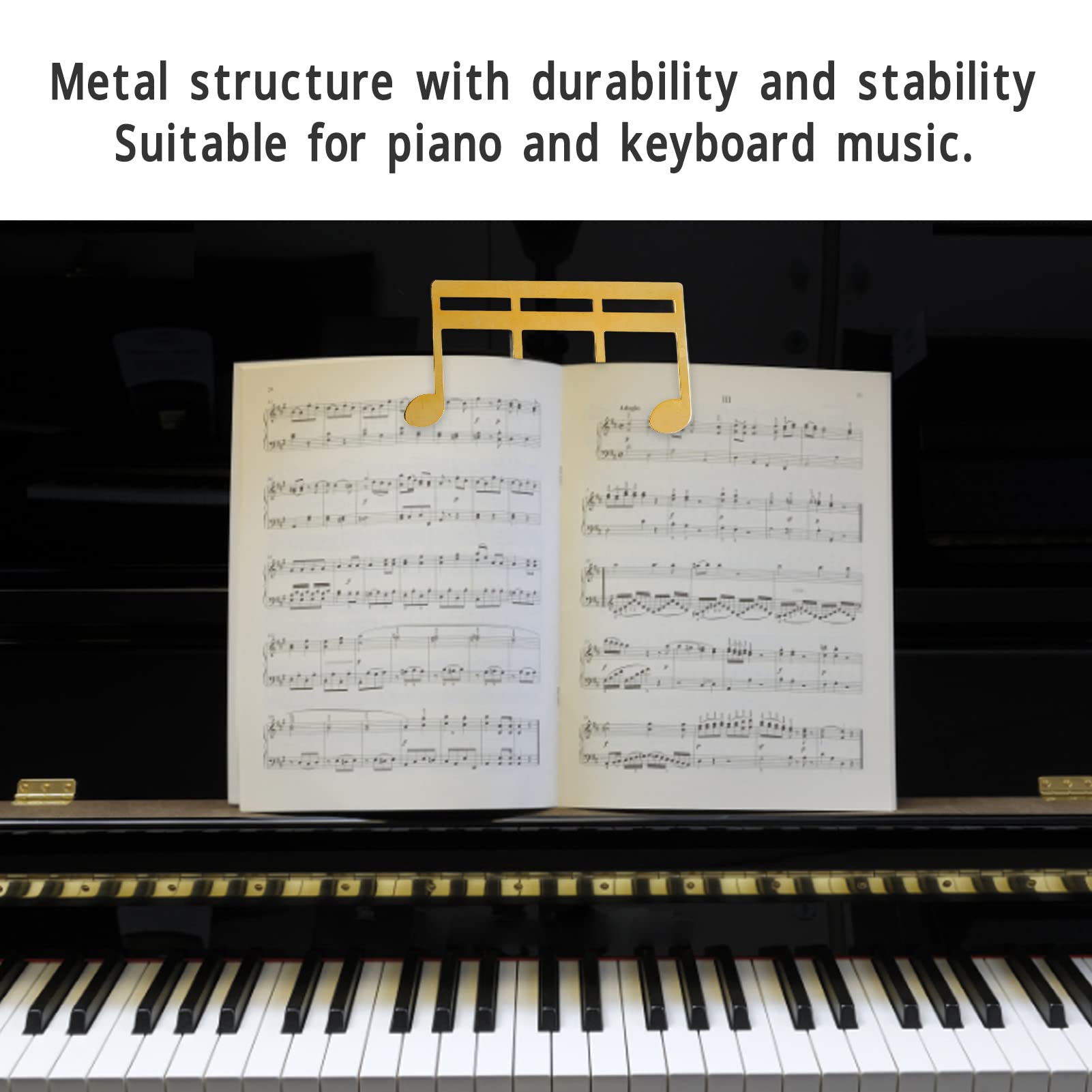 Pince à Partitions En Métal Motif Notes De Musique - Clip Pour Livres De Piano, Musique, Cahiers - Idée Cadeau Musicien - 5