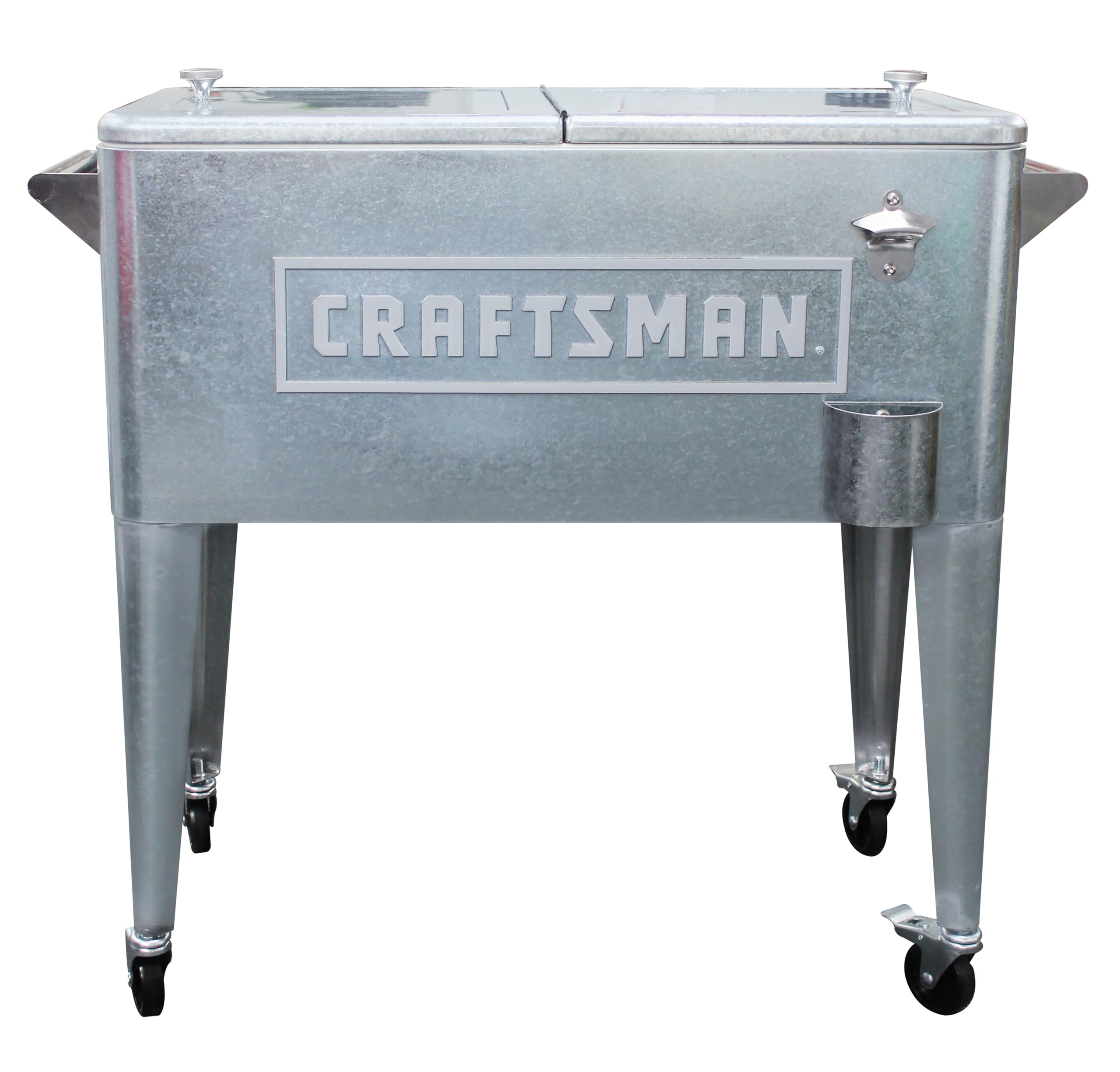 Leigh Country CX 98612 etro Galvanized Craftsman, 80qt. Rolling Cooler, Silver