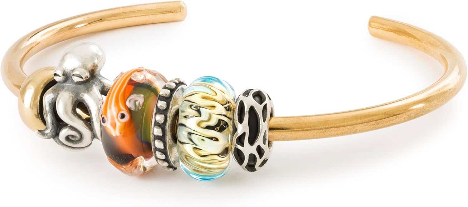 TROLLBEADS Guardian of Uniqueness Bead - Octopus Embrace Sterling Silver Charm | Authentic Brand Charm | Silver 925 | Essence of Life Collection | Designed by Milos Tutus