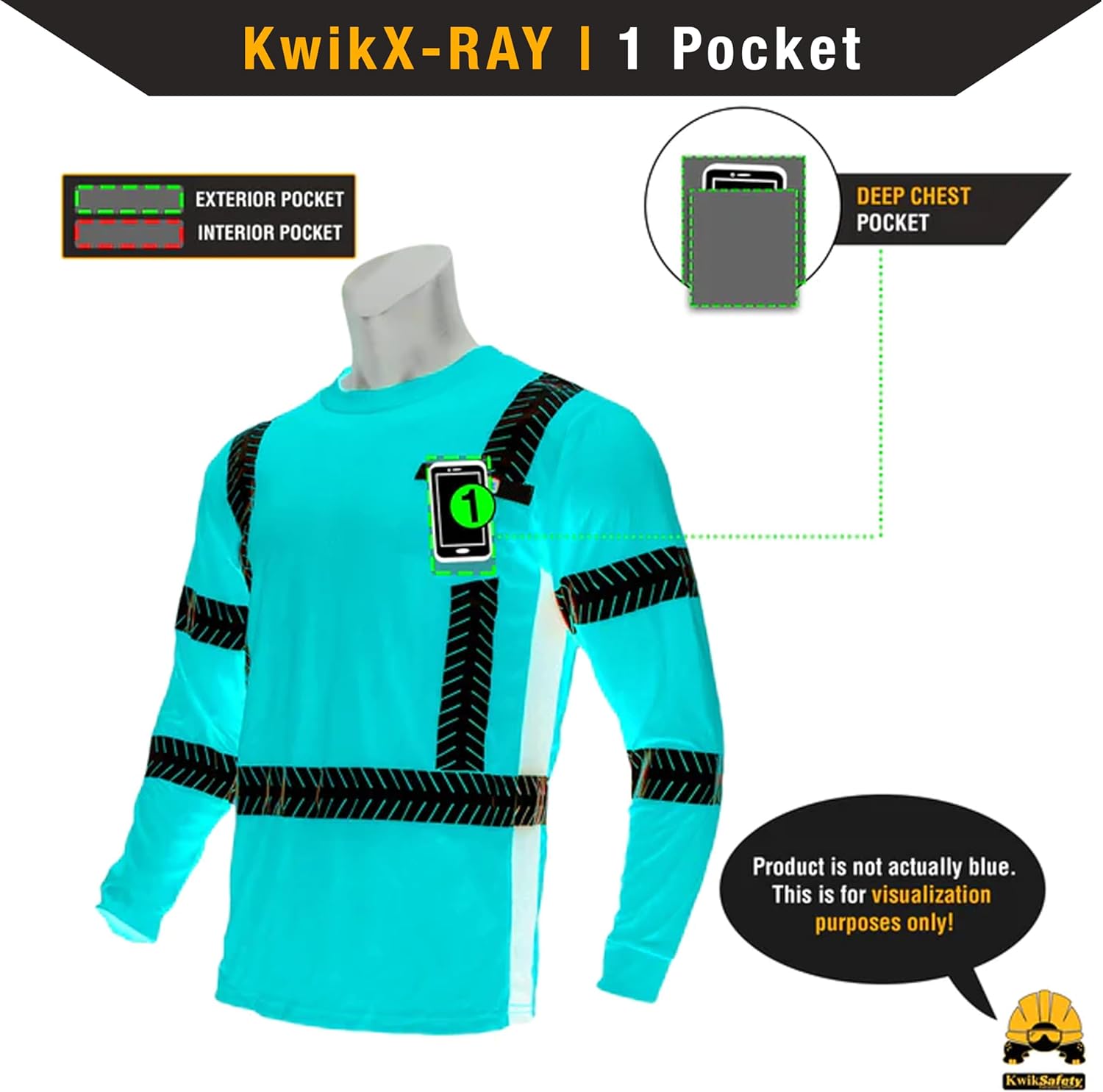 KwikSafety - Charlotte, NC - Black Renaissance Man Safety Shirt [Reflective Fishbone Tape] ANSI Class Unrated - Image 6