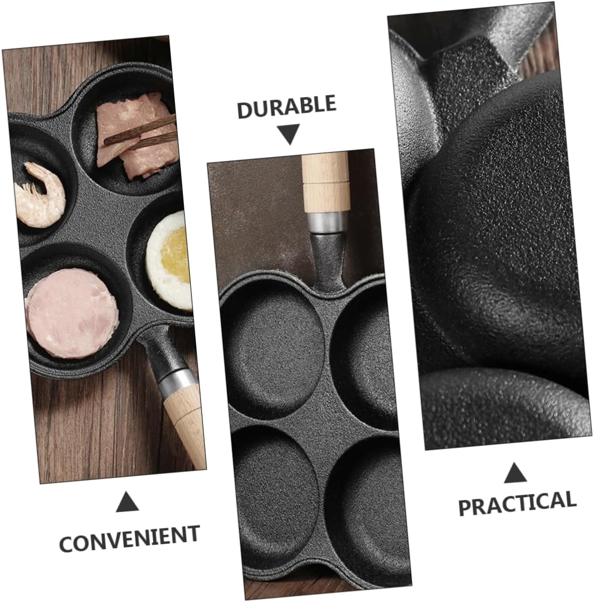 Egg Frying Pan Nonstick Kitchen Accessory Thicken Iron Mould for Breakfast Skillet Design for of Eggs Compact and Lightweight