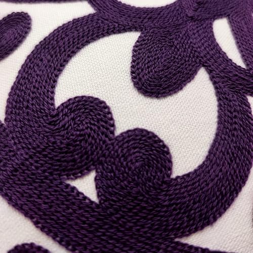 Miniatura 5 de Alysheer Juego de 2 fundas de almohada decorativas bordadas de 18 x 18 pulgadas, patrón clásico de punto de mandala bohemio, fundas de cojín