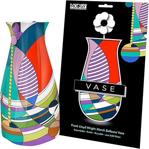 MODGY Florero expandible, plástico decorativo moderno plegable impreso jarrones para centros de mesa para bodas, mesa de comedor, decoración del