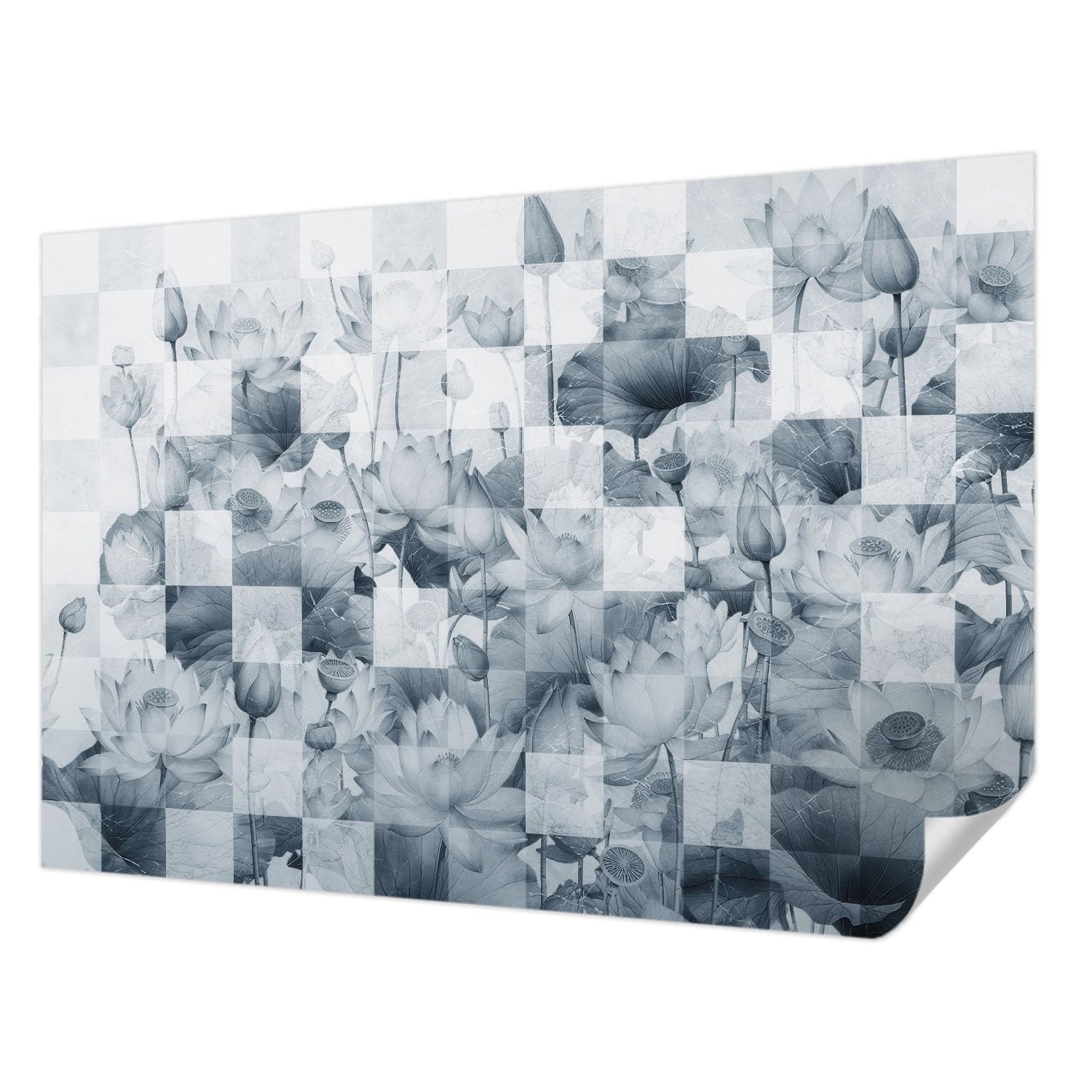 Revêtement mural autocollant haute qualité motif fleurs de lotus 152cm