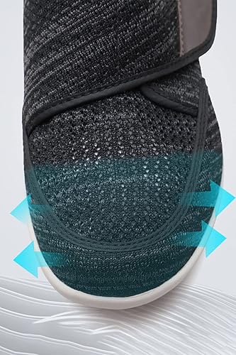 Miniatura 4 de ZUMEIJIA Zapatos diabéticos para hombres mayores de tamaño grande zapatos de ampliación de fertilizantes zapatos ajustables para hinchar los pies