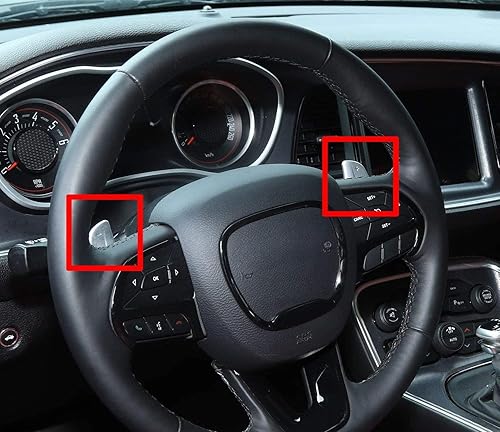 Miniatura 5 de iJDMTOY Extensiones de paleta grandes con acabado en negro brillante compatibles con Dodge Challenger Charger Durango, Grand Cherokee, 300300C