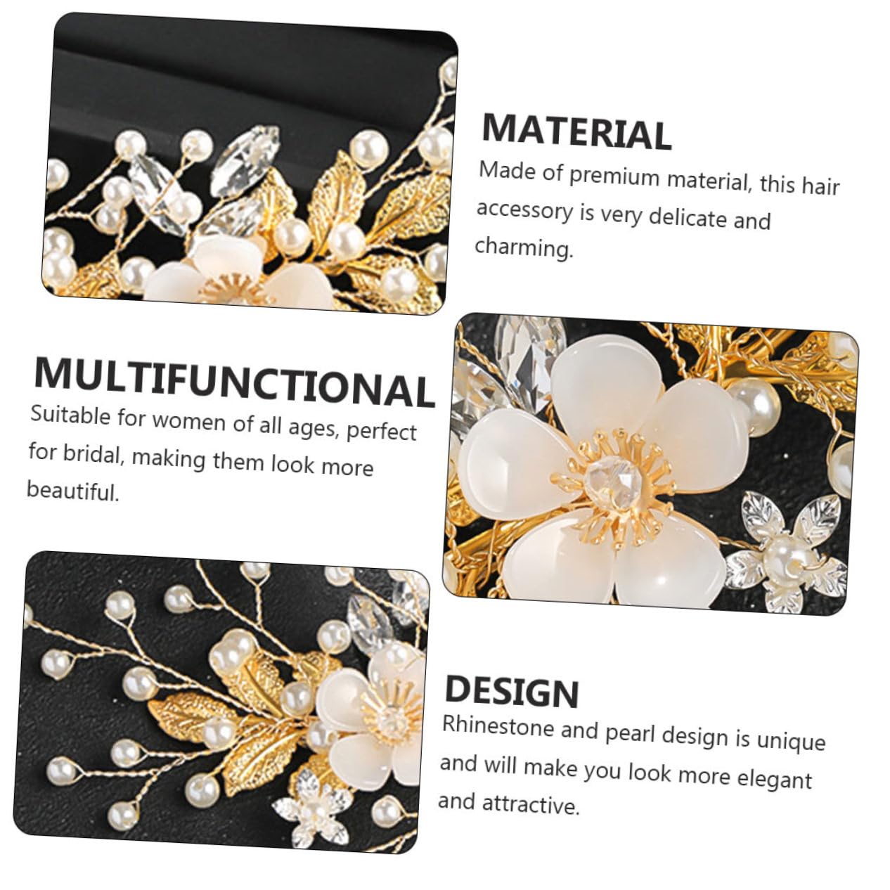 CALLARON Bridal Hair Comb Rhinestones and Elegant Headdress for Women Hair Accessories for Weddings and Parties Delicate Handmade Design Comfortable Fit for All Ages