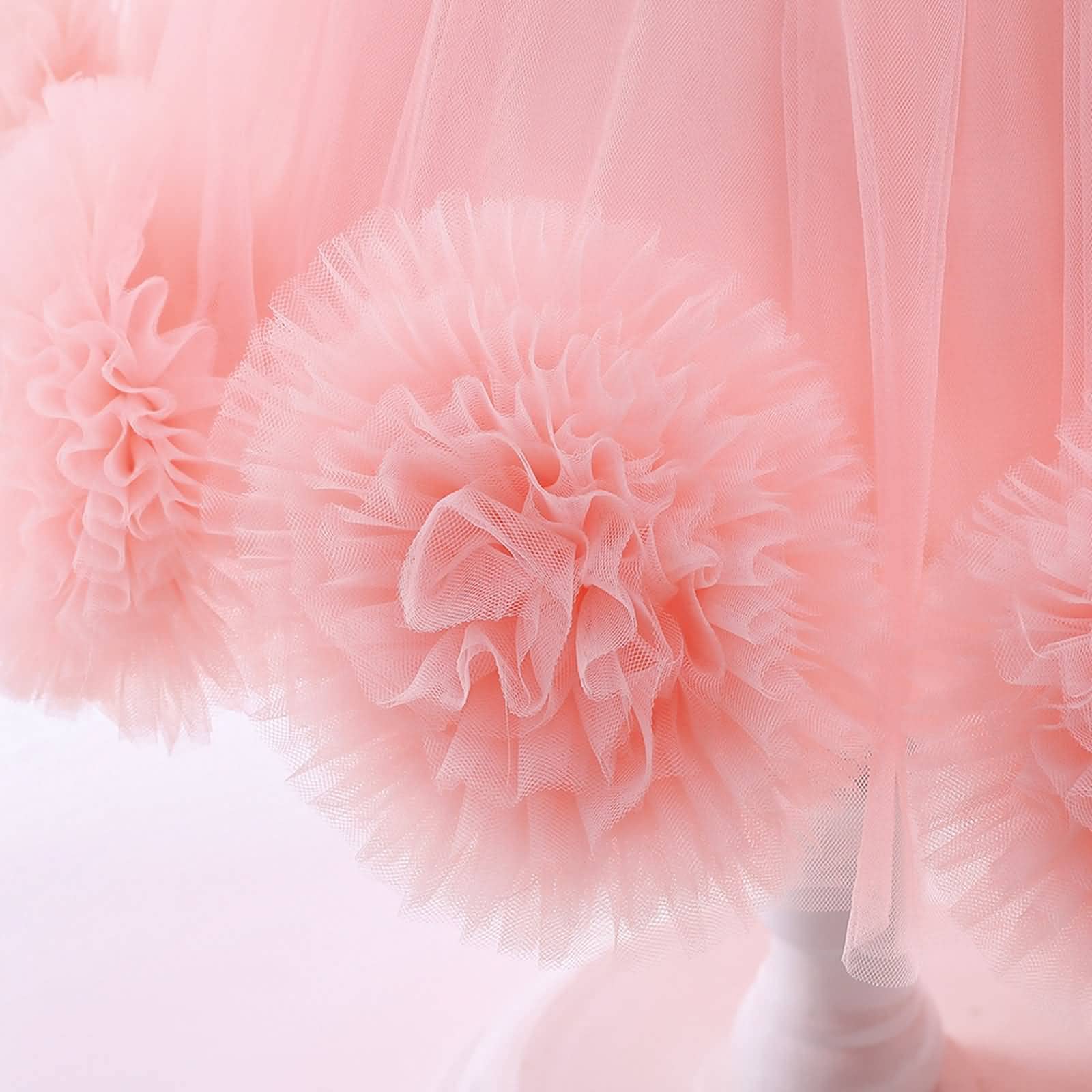 Gualiy Vestidos de graduación para niñas de 3 a 10 años, vestido de tul rosa asimétrico con lazo en la espalda, vestido sin mangas